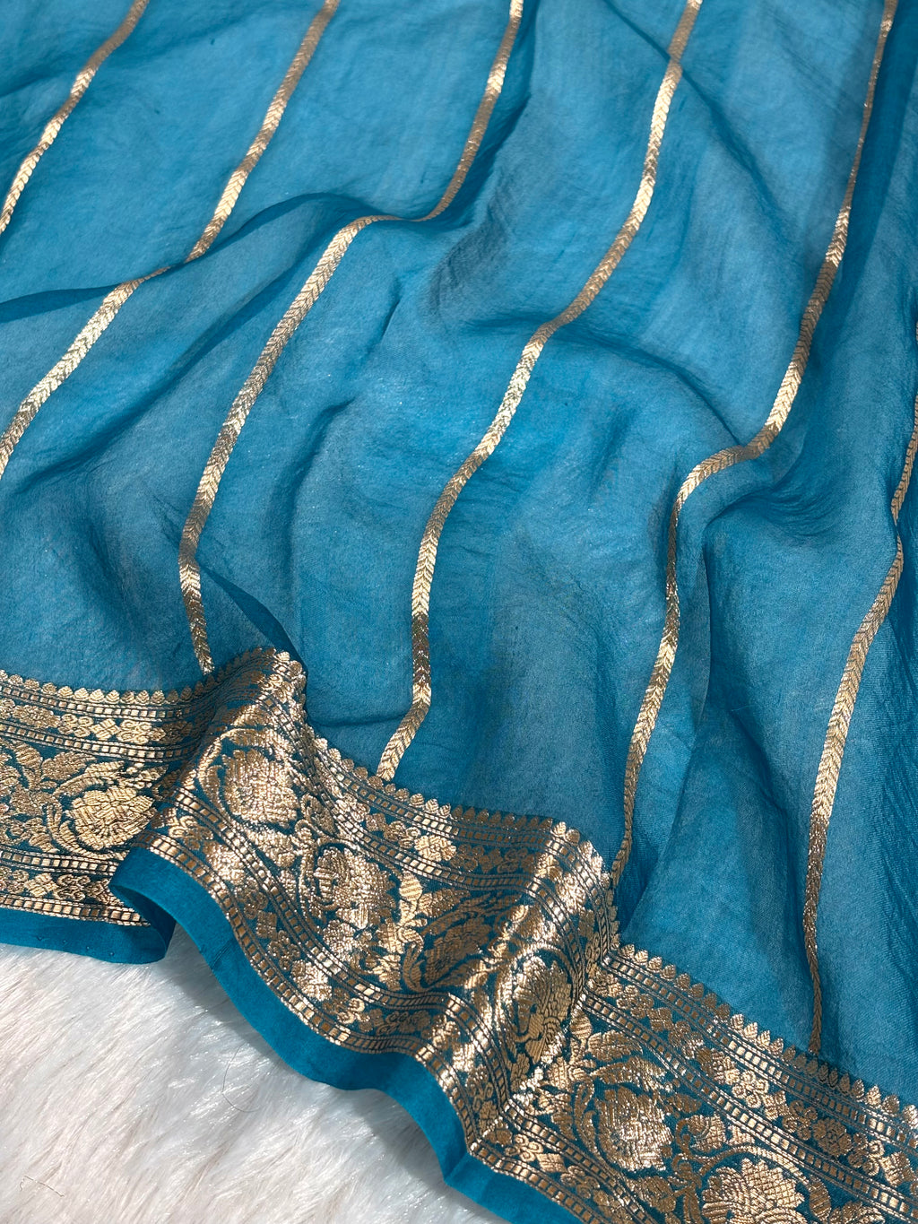 Pure Kora Organza Handloom Banarasi Saree