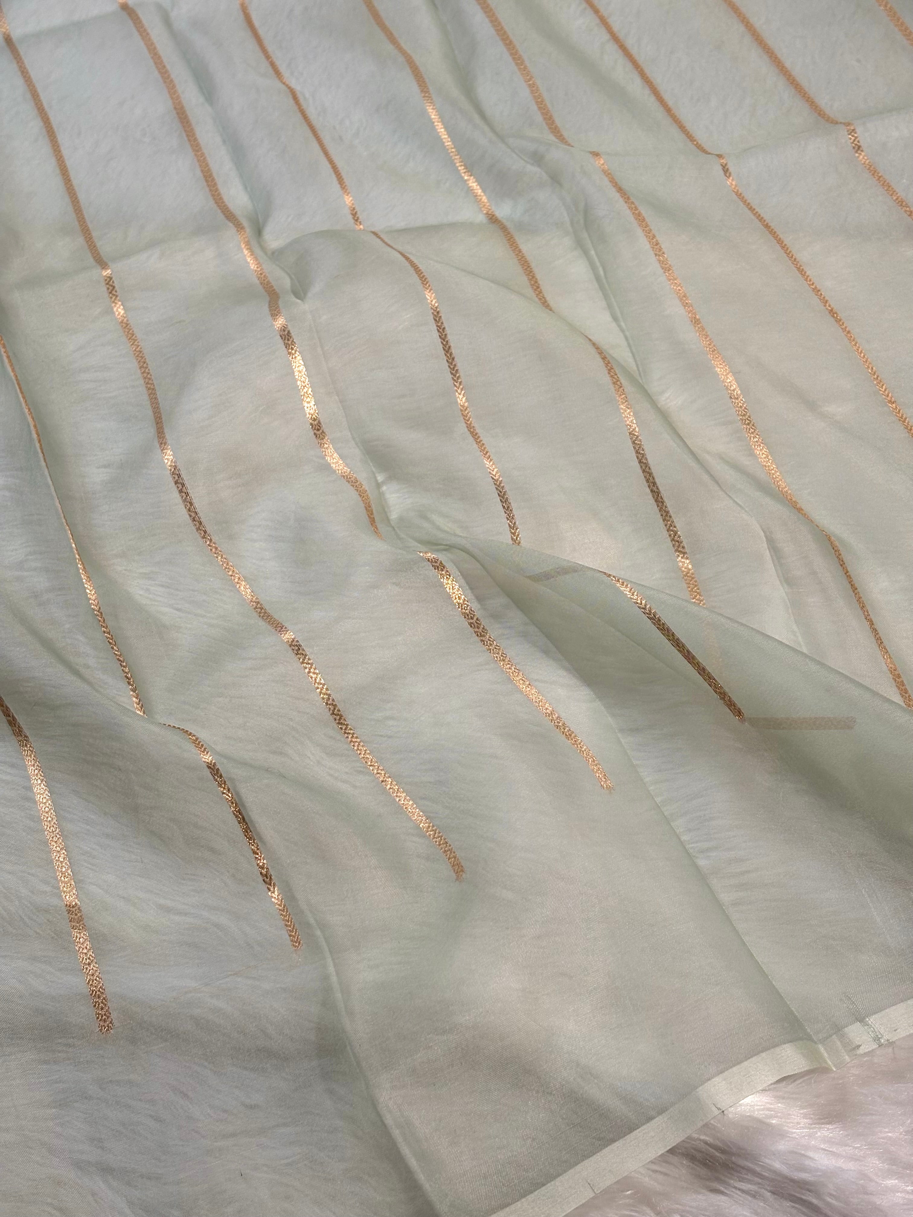 Pure Kora Organza Meena Handloom Banarasi Saree