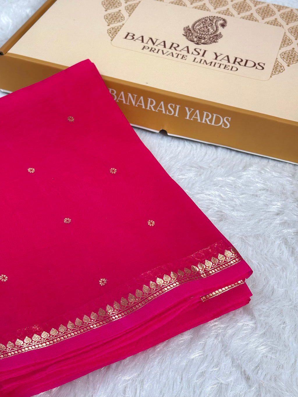 Pure Kora Organza Meena Handloom Banarasi Saree