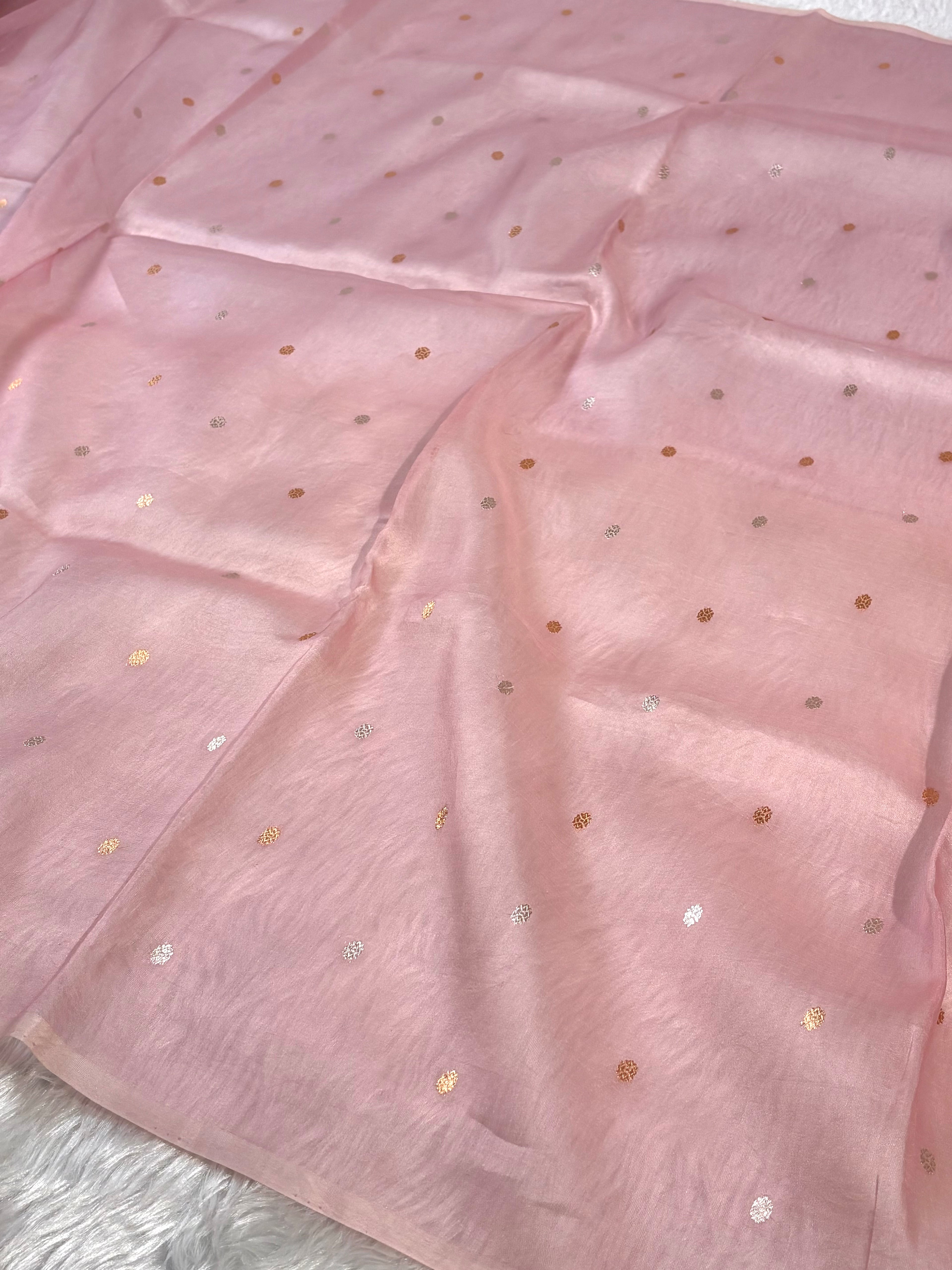 Pure Kora Organza Ombre Handloom Banarasi Saree