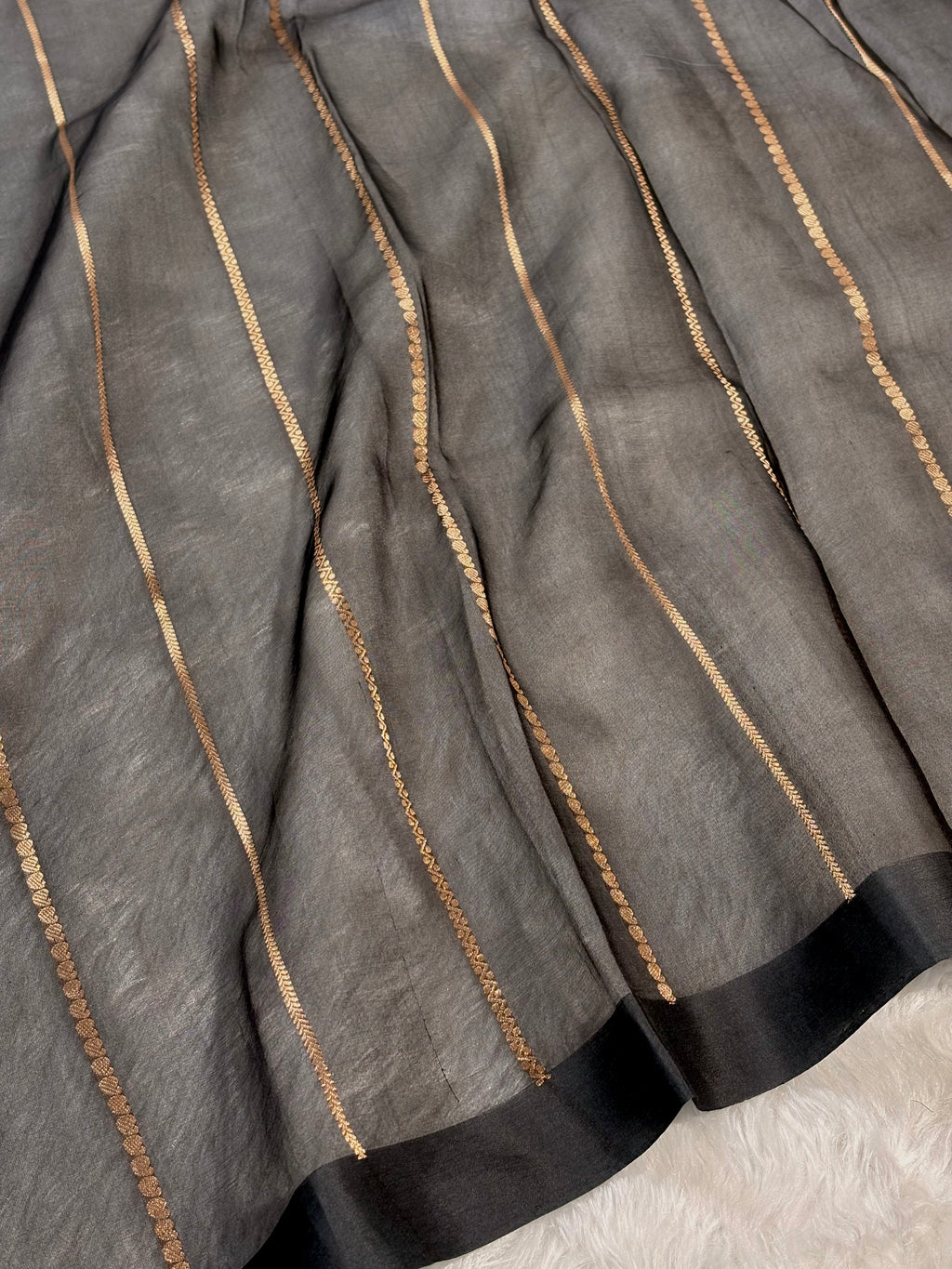 Pure Kora Organza Alfi Meena Handloom Banarasi Saree