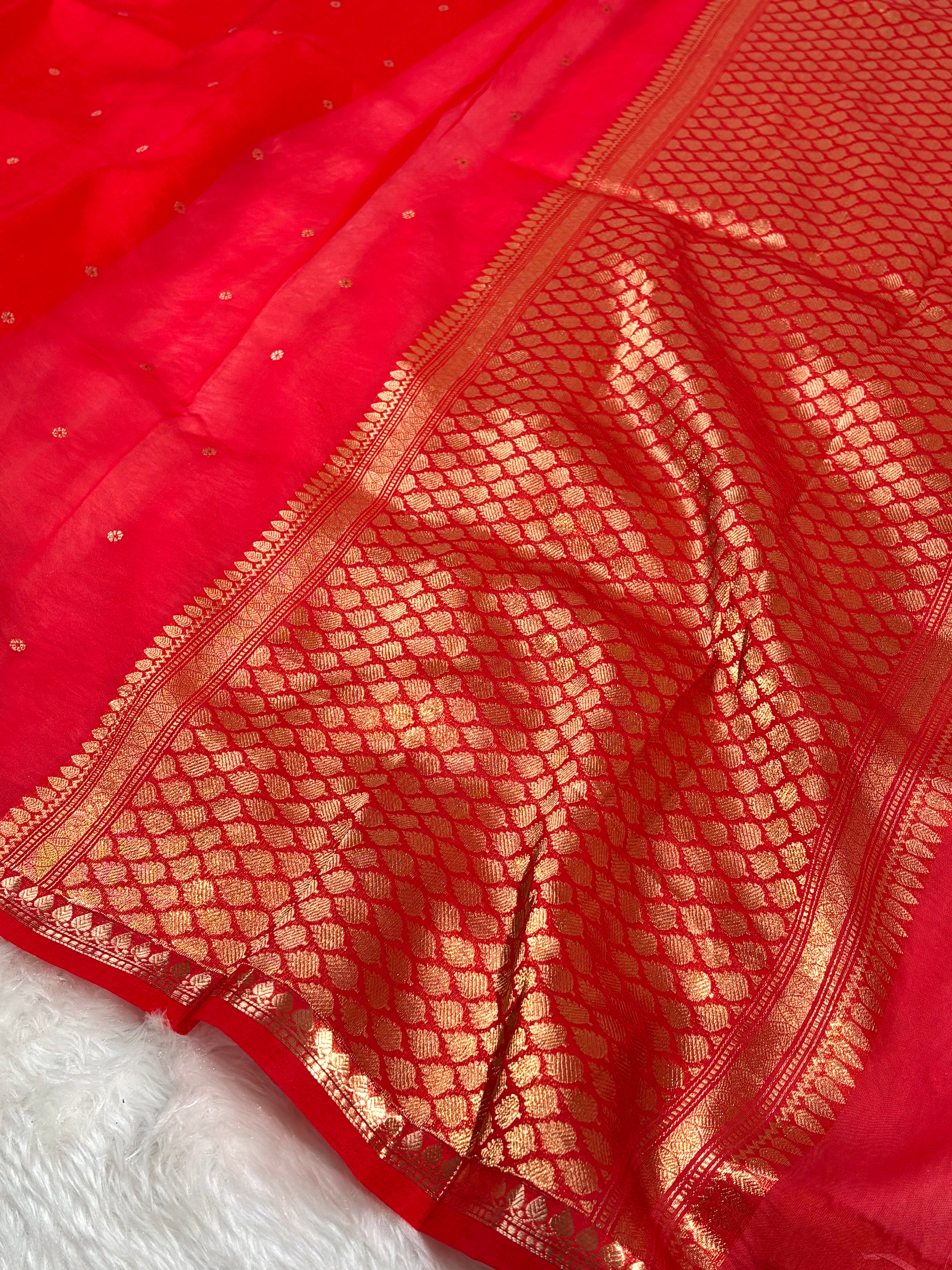 Pure Kora Organza Meena Handloom Banarasi Saree