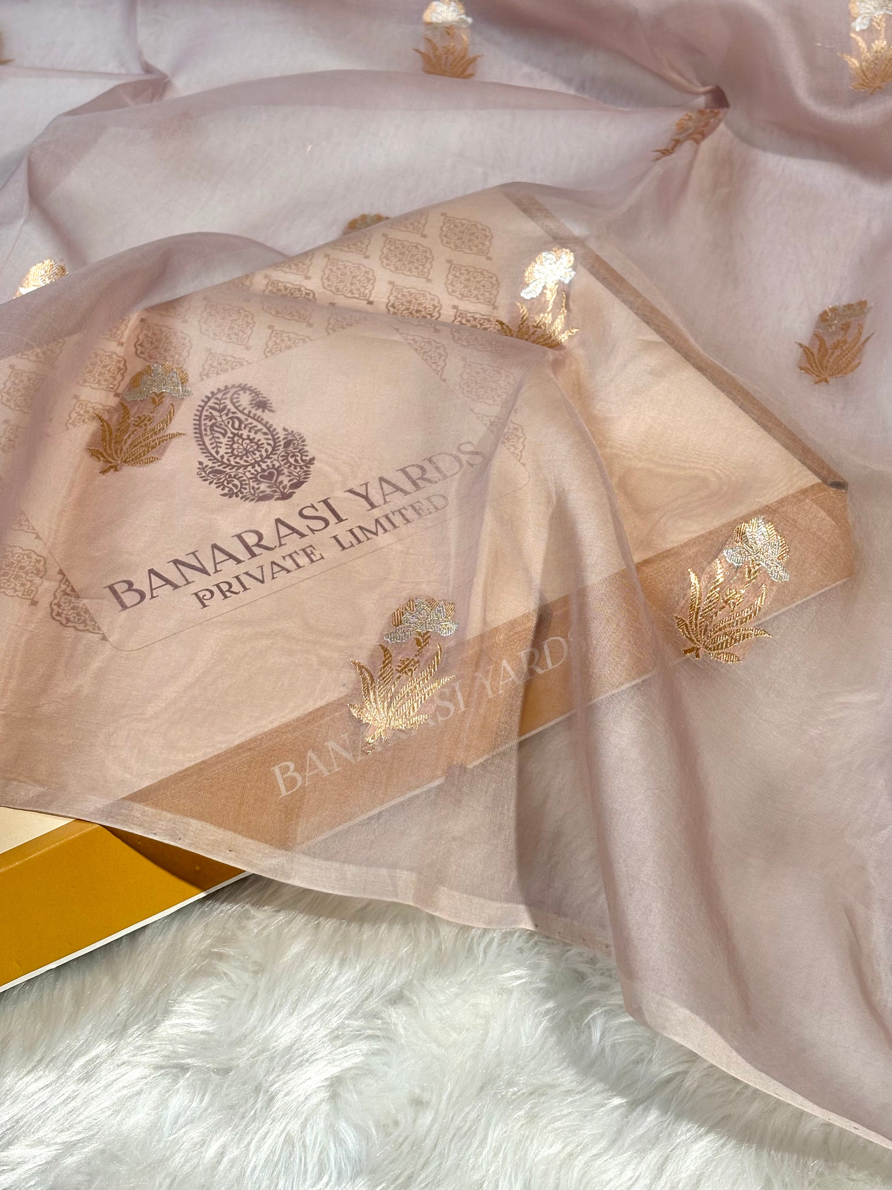 Pure Kora Organza Handloom Ombre Saree