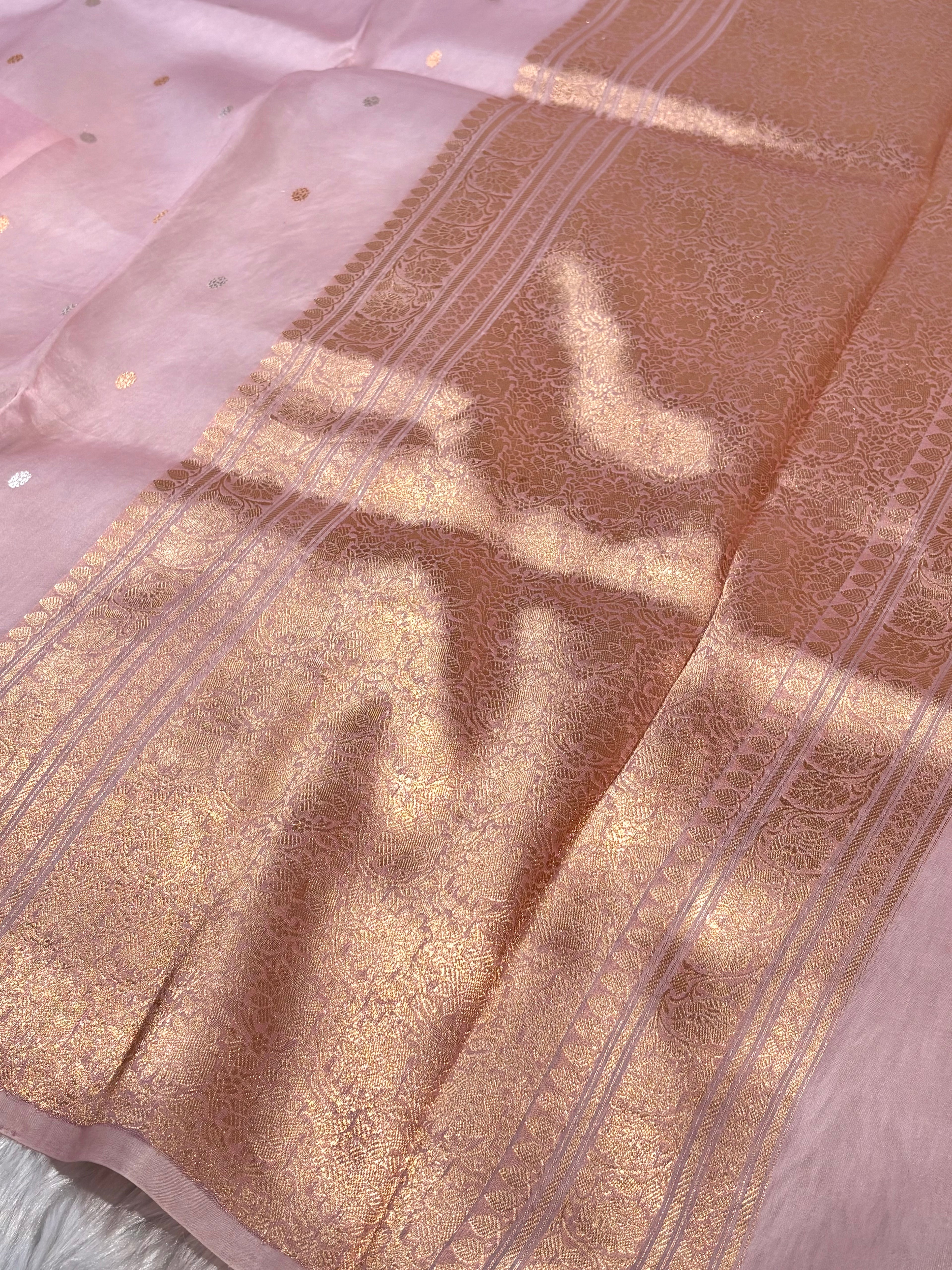 Pure Kora Organza Ombre Handloom Banarasi Saree