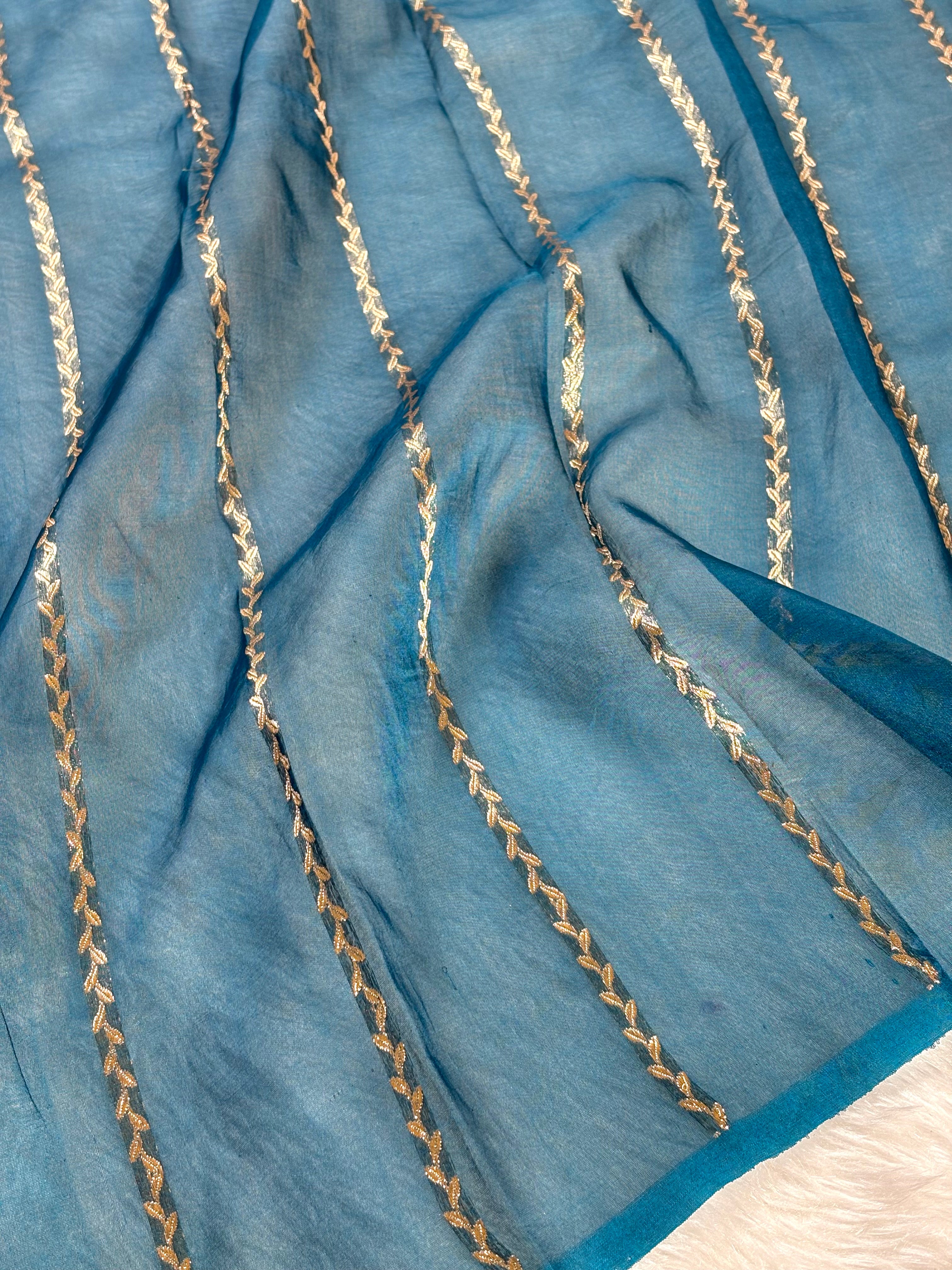 Pure Kora Organza Ombre Handloom Saree