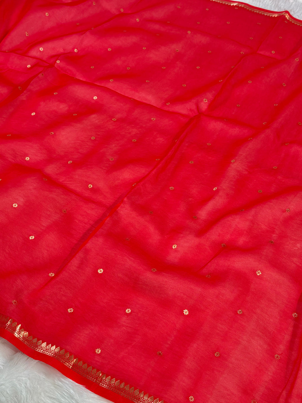 Pure Kora Organza Meena Handloom Banarasi Saree
