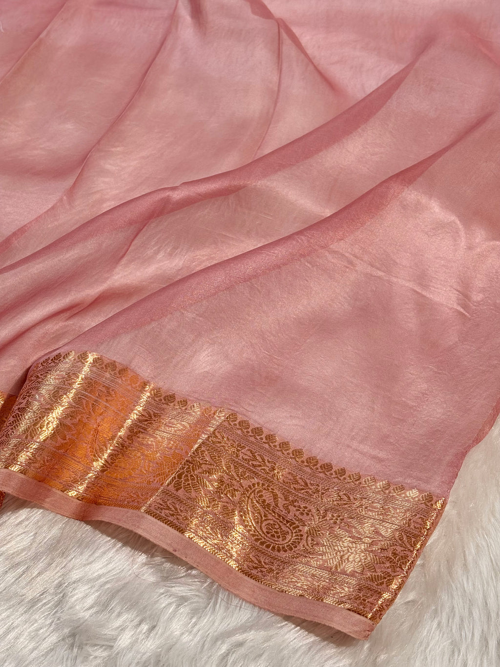 Pure Kora Organza Ombre Handloom Banarasi Saree