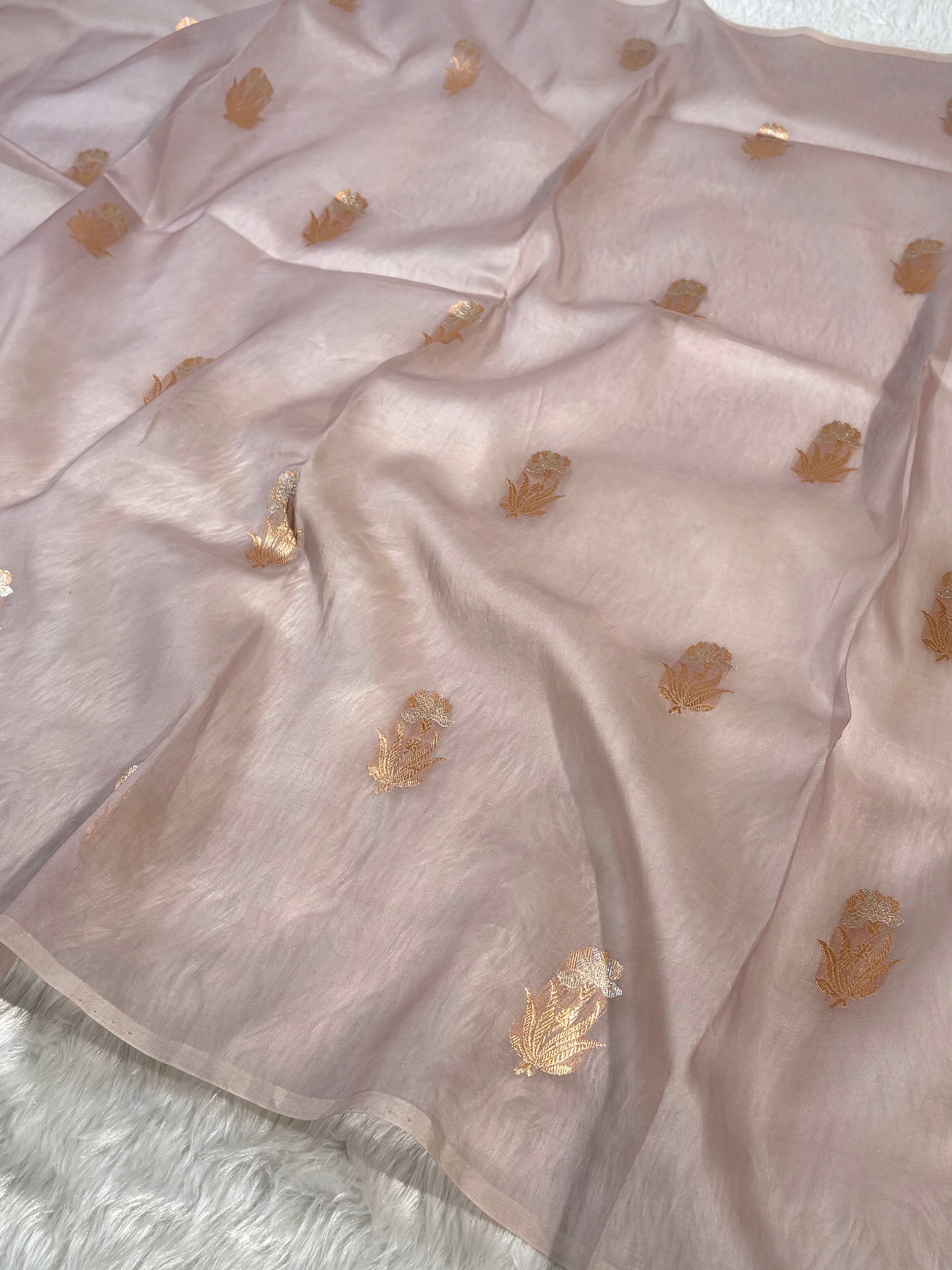 Pure Kora Organza Handloom Ombre Saree