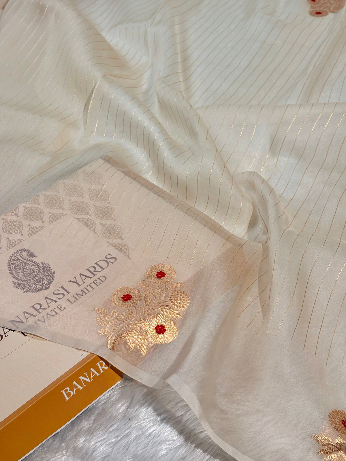 Pure Kora Organza Meena Handloom Banarasi Saree