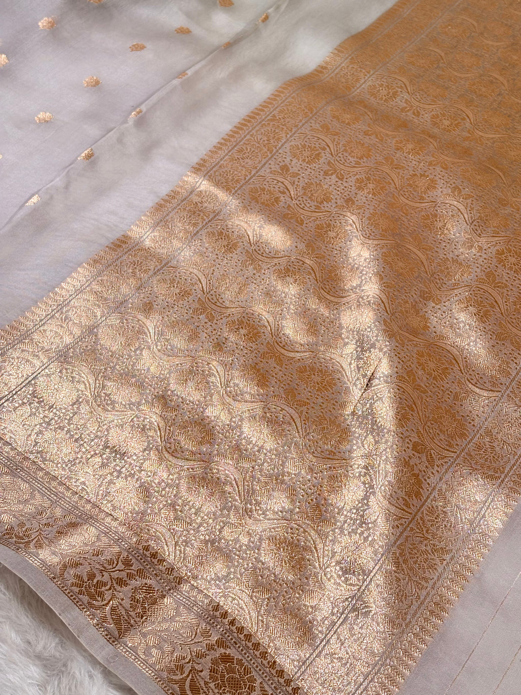Pure Kora Organza Handloom Banarasi saree