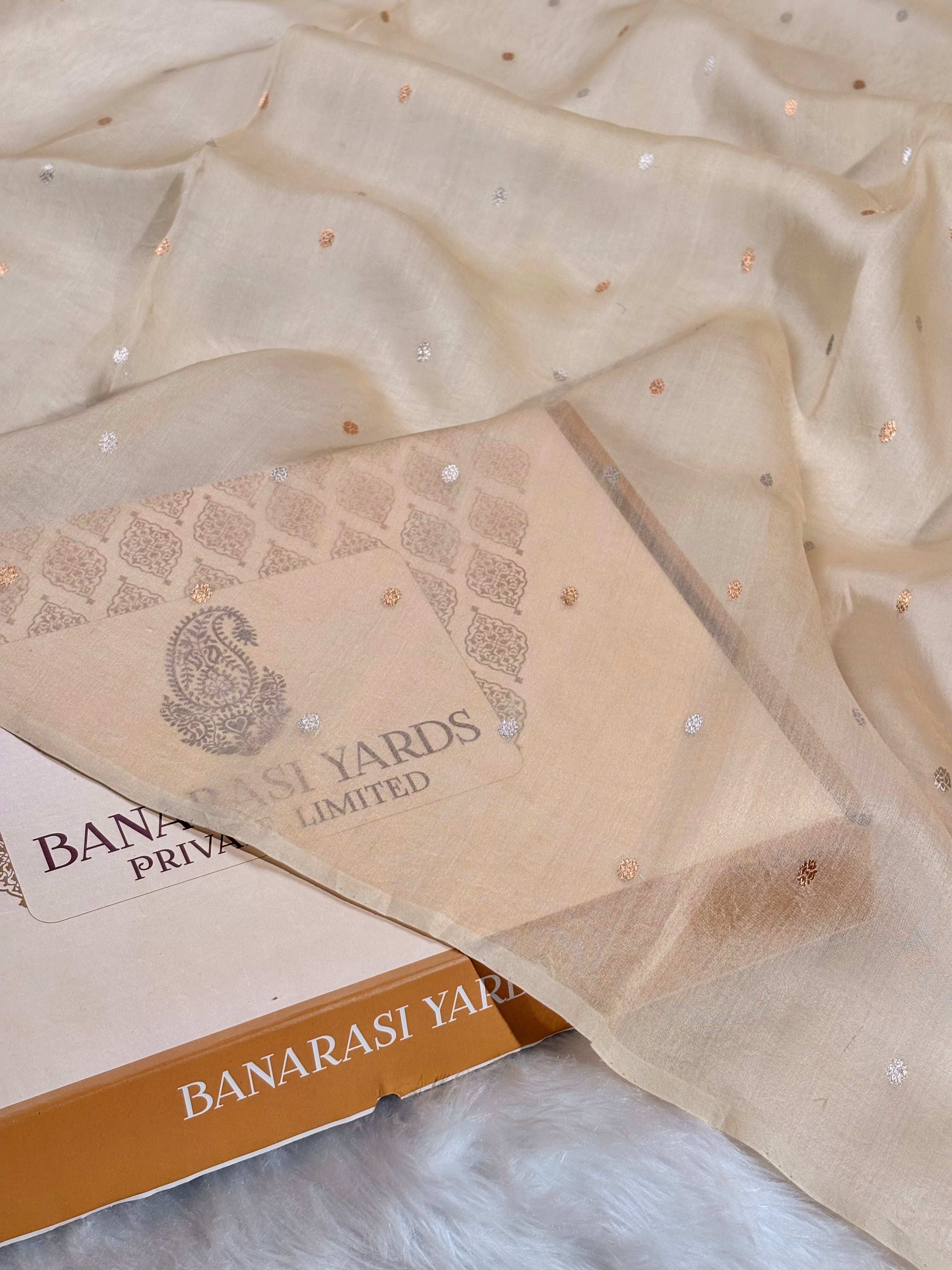 Pure Kora Organza Handloom Banarasi Saree