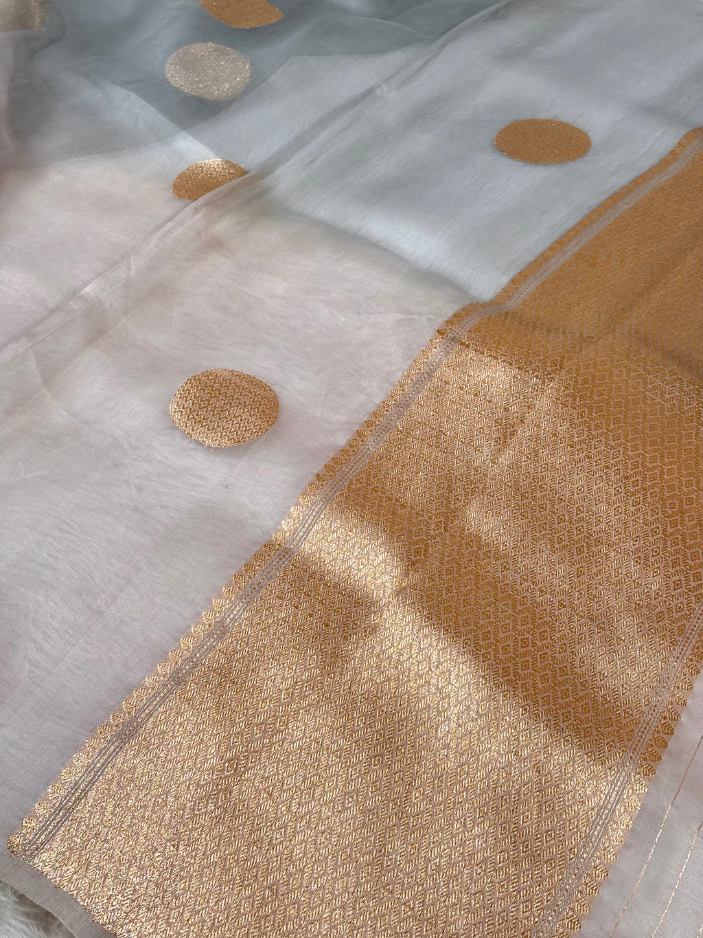 Pure Kora Organza Ombre Handloom Banarsai Saree