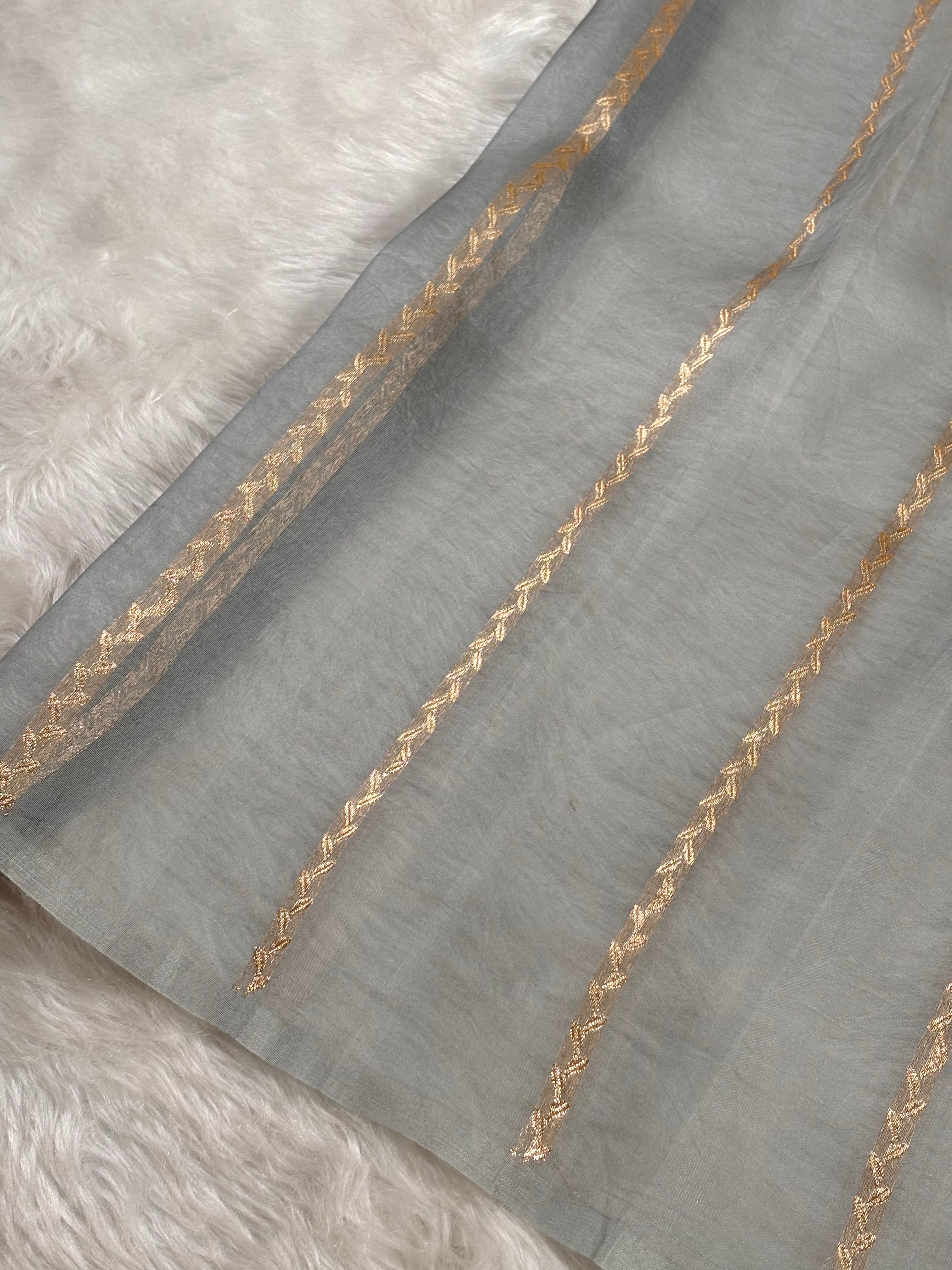 Pure Kora Organza Ombre Handloom Banarsai Saree