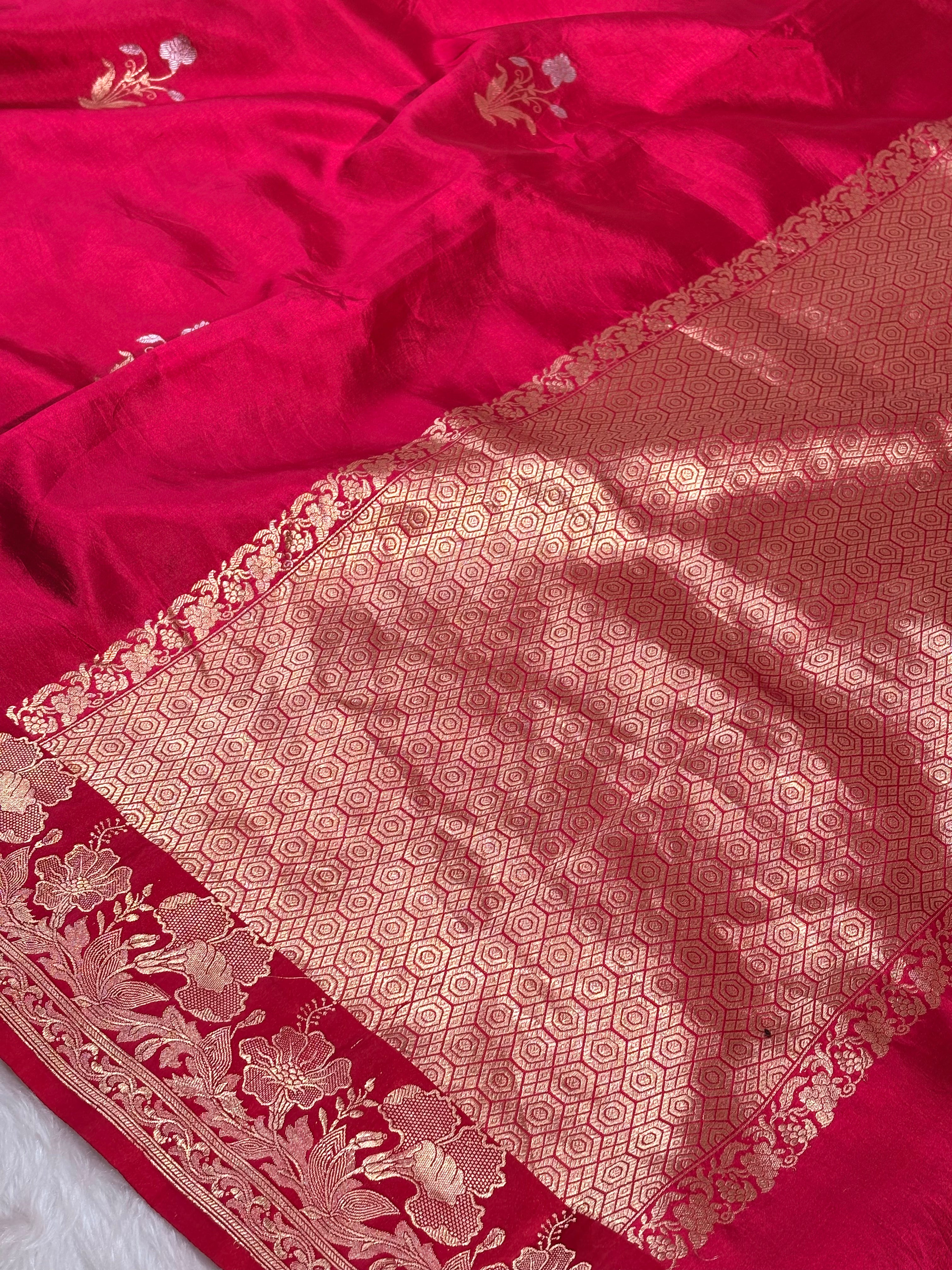 Pure Katan Silk Alfi Handloom Banarasi Saree