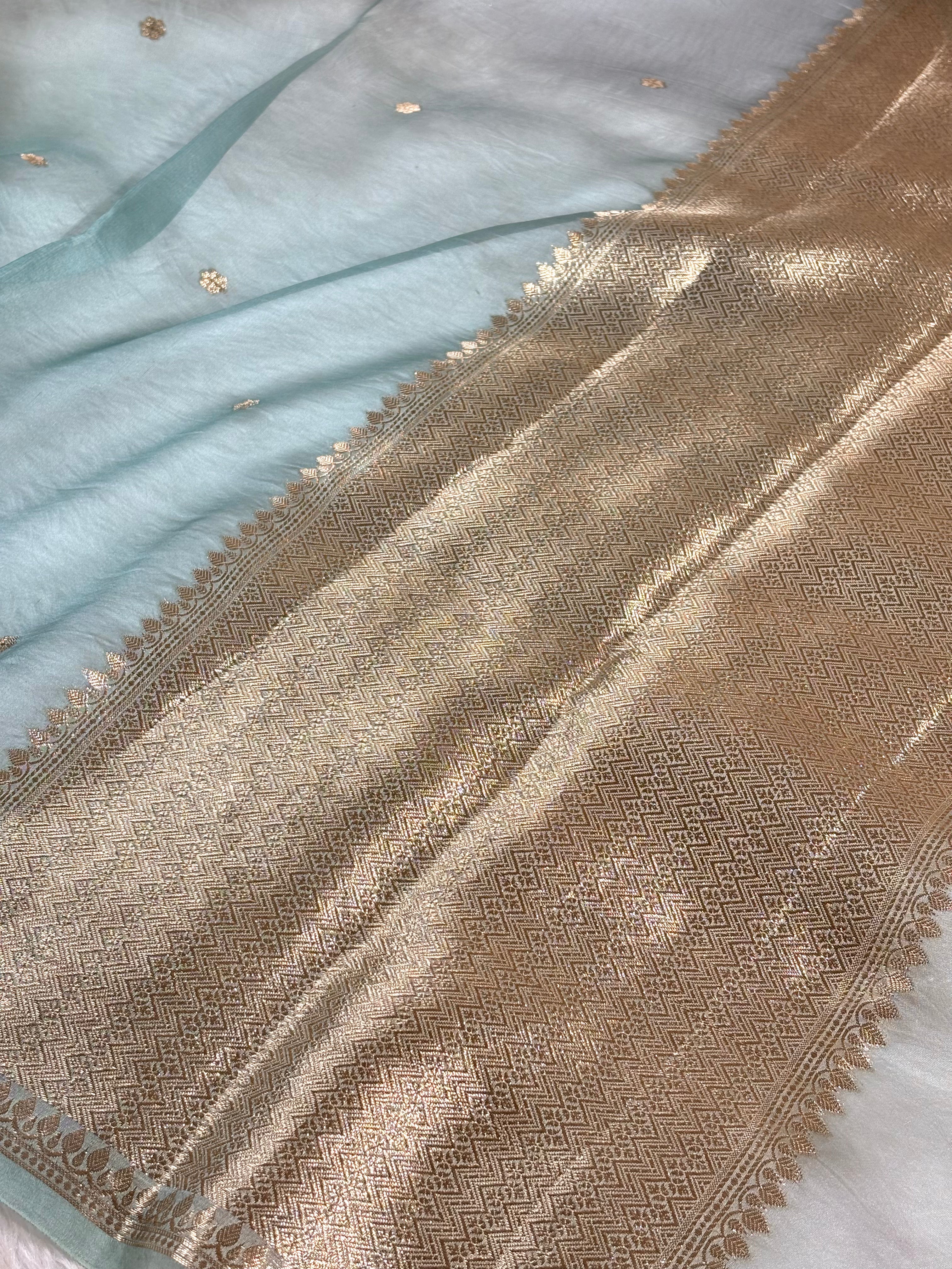 Pure Kora Organza Ombre Banarasi Saree