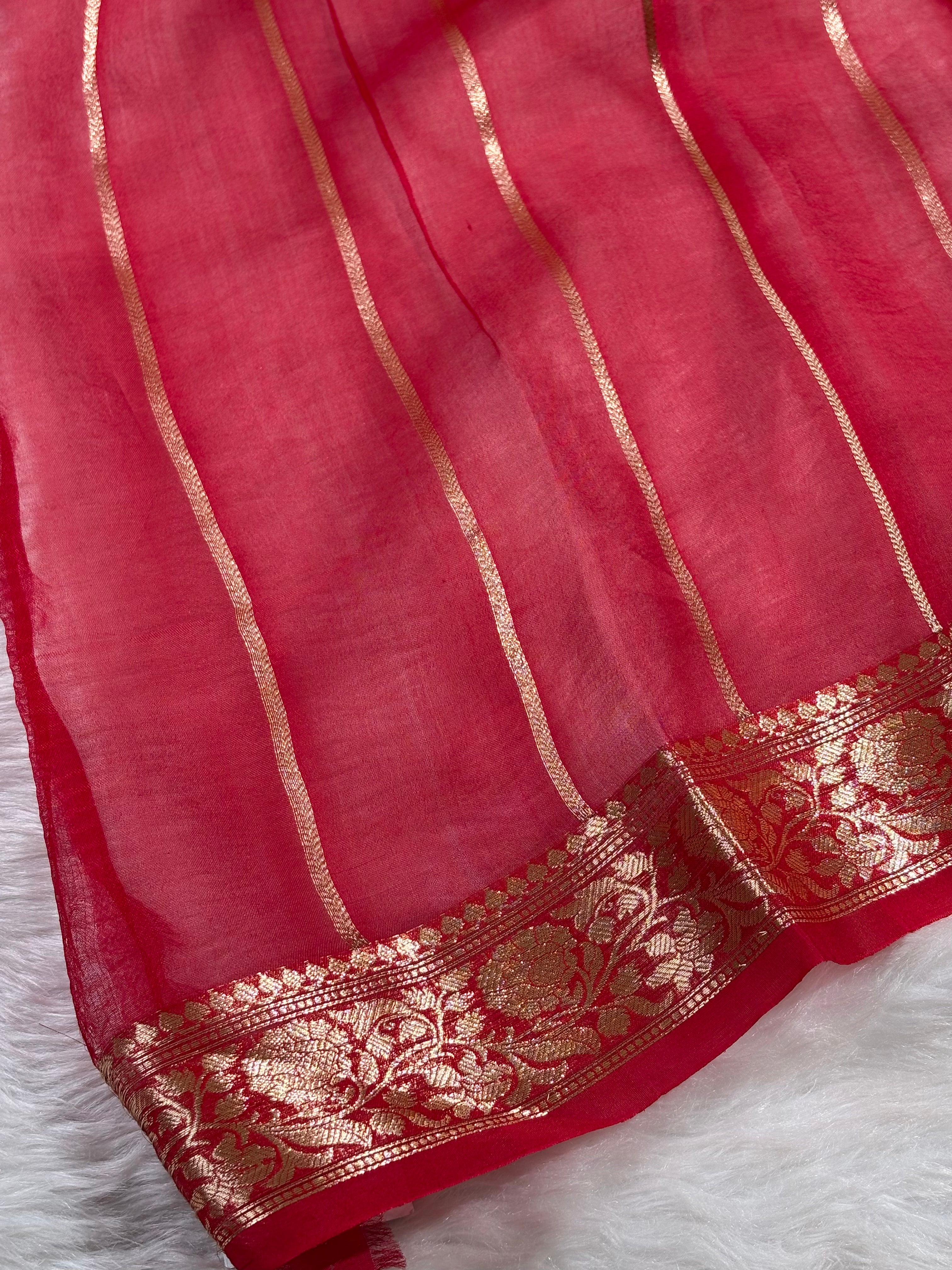 Pure Kora Organza Handloom Banarasi Saree