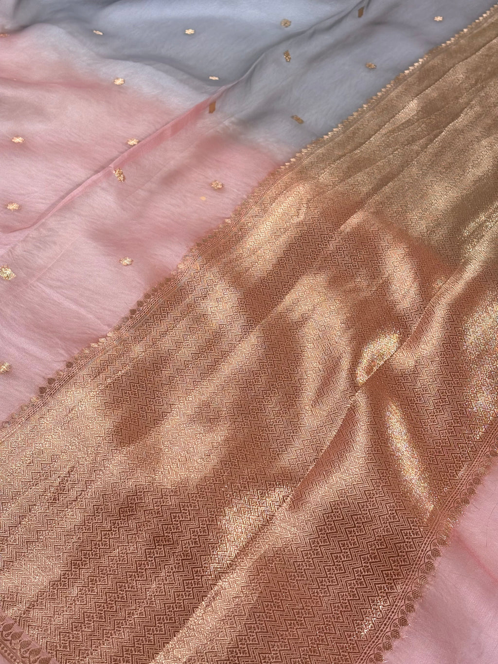 Pure Kora Organza Ombre Banarasi Saree