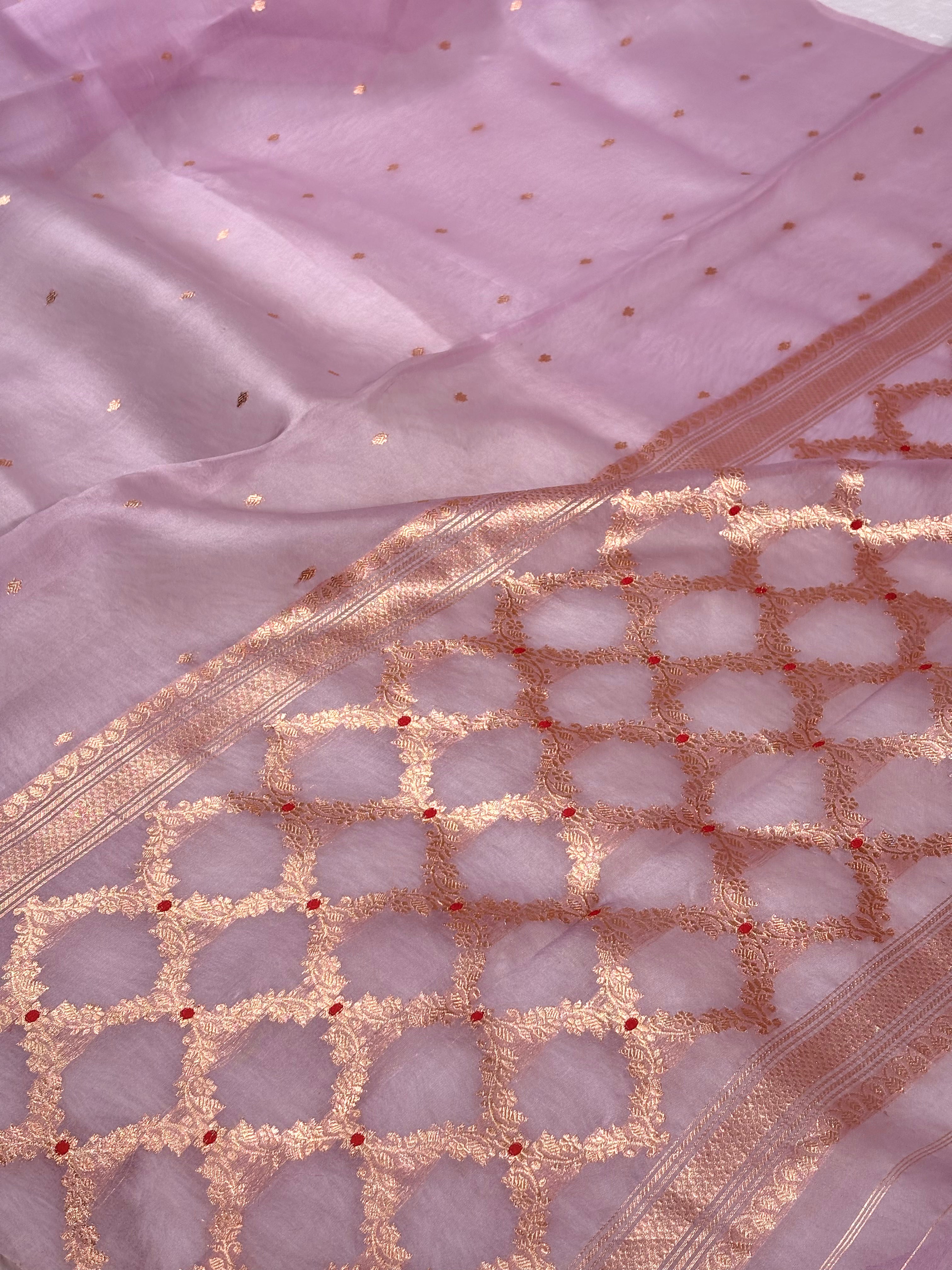 Pure Kora Organza Handloom Banarasi Saree