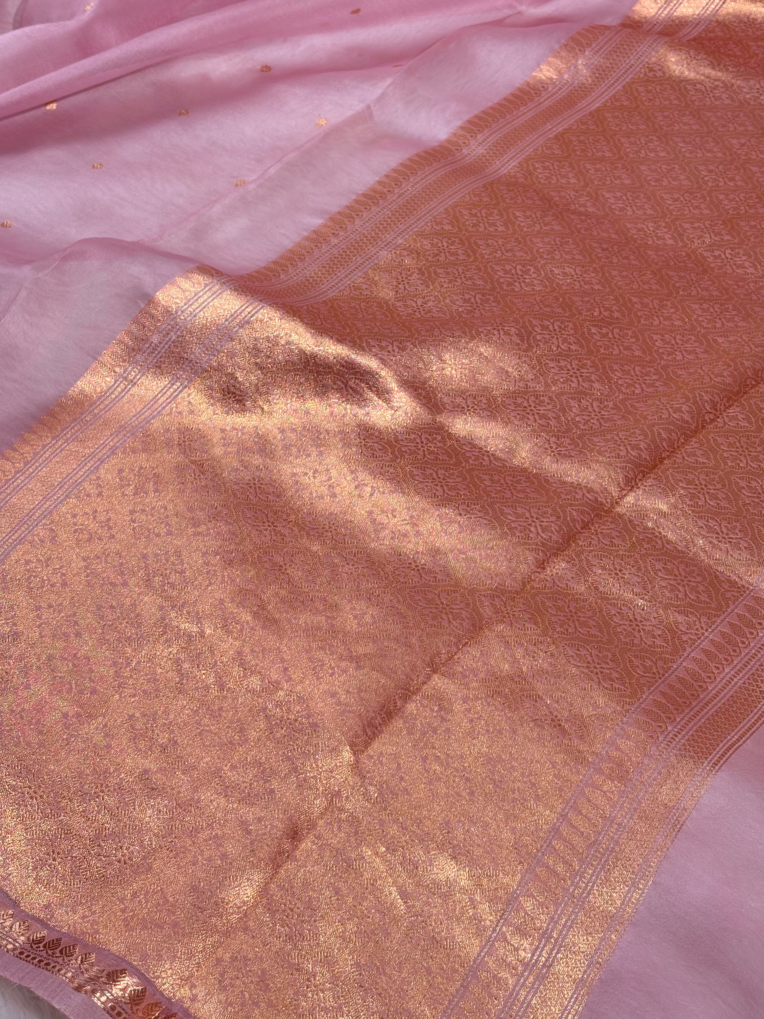 Pure Kora Organza Handloom Banarasi Saree