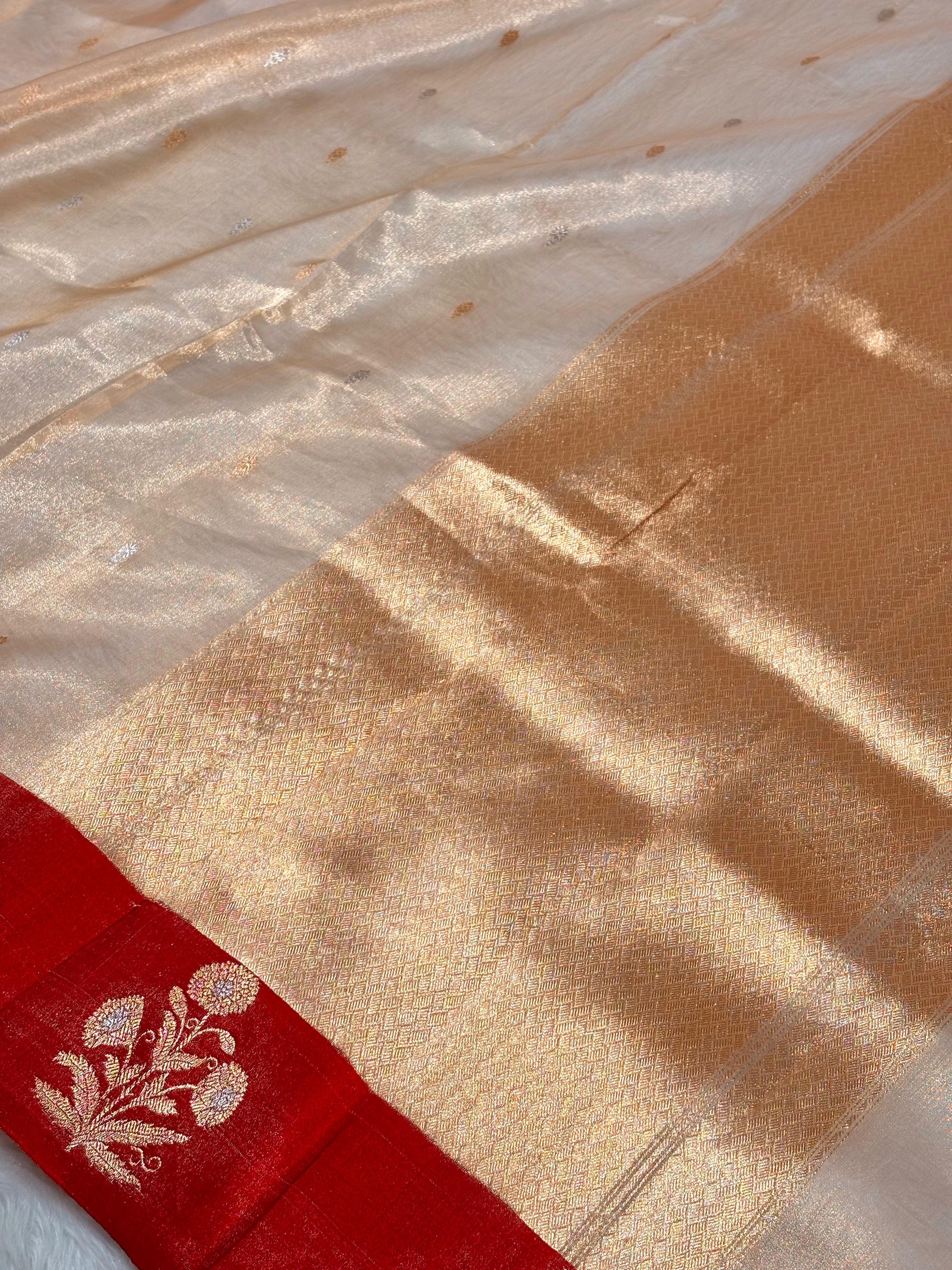Pure Tishu Silk Alfi Handloom Banarasi Saree