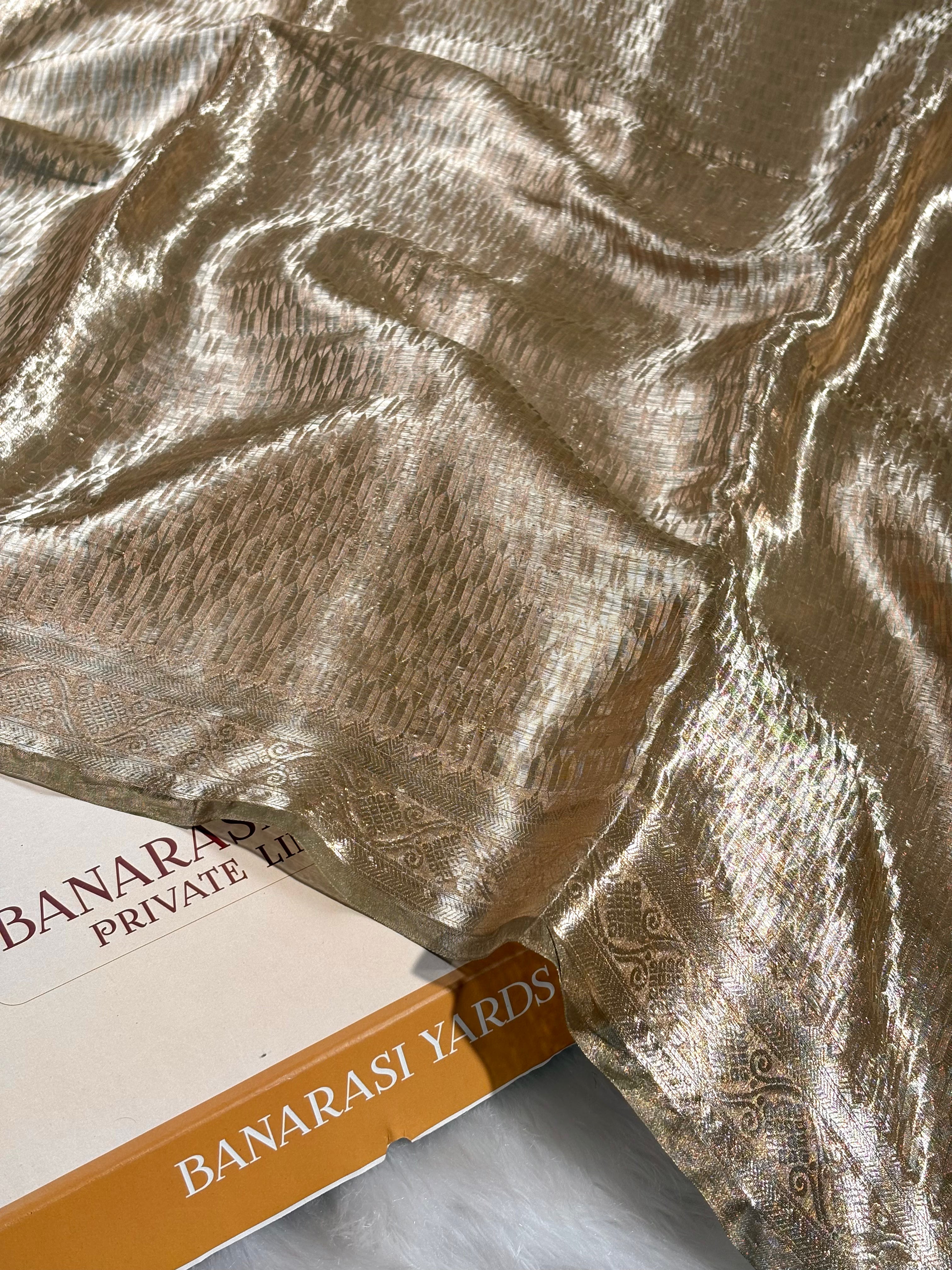Pure Molten Tishu Banarasi Saree exemplifies the finest artisanal craftsmanship.