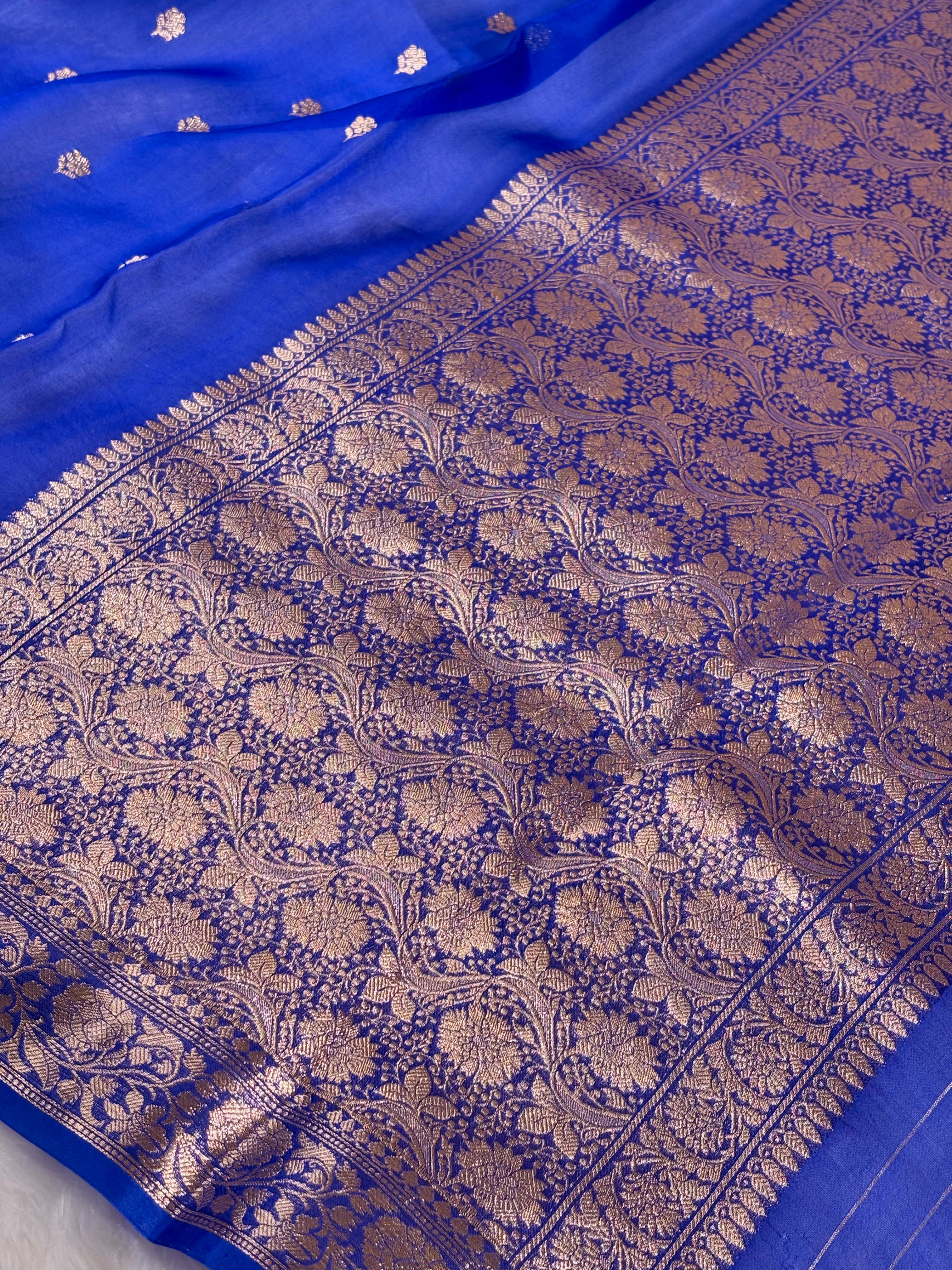 Pure Kora Organza Handloom Banarasi Saree