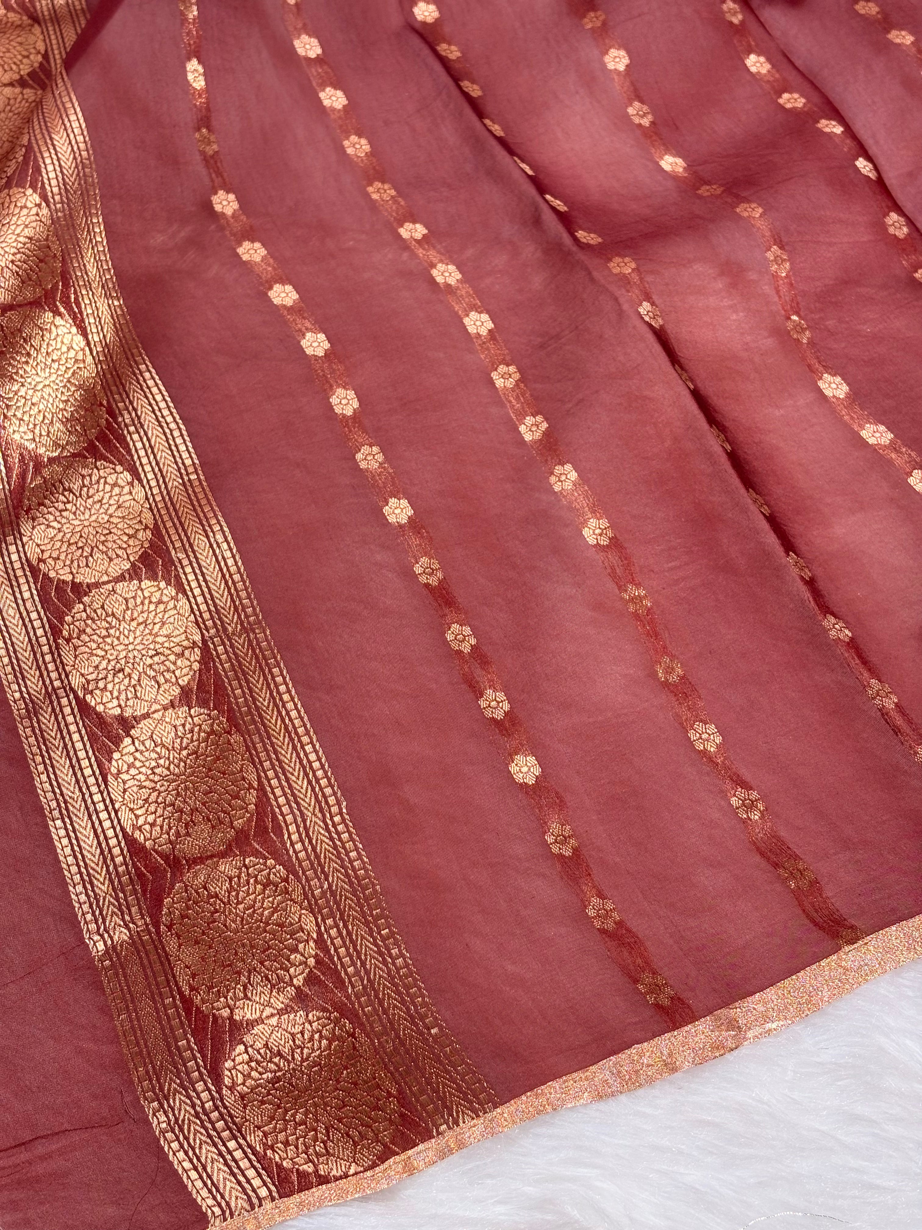 Pure Kora Organza Handloom Banarasi Saree