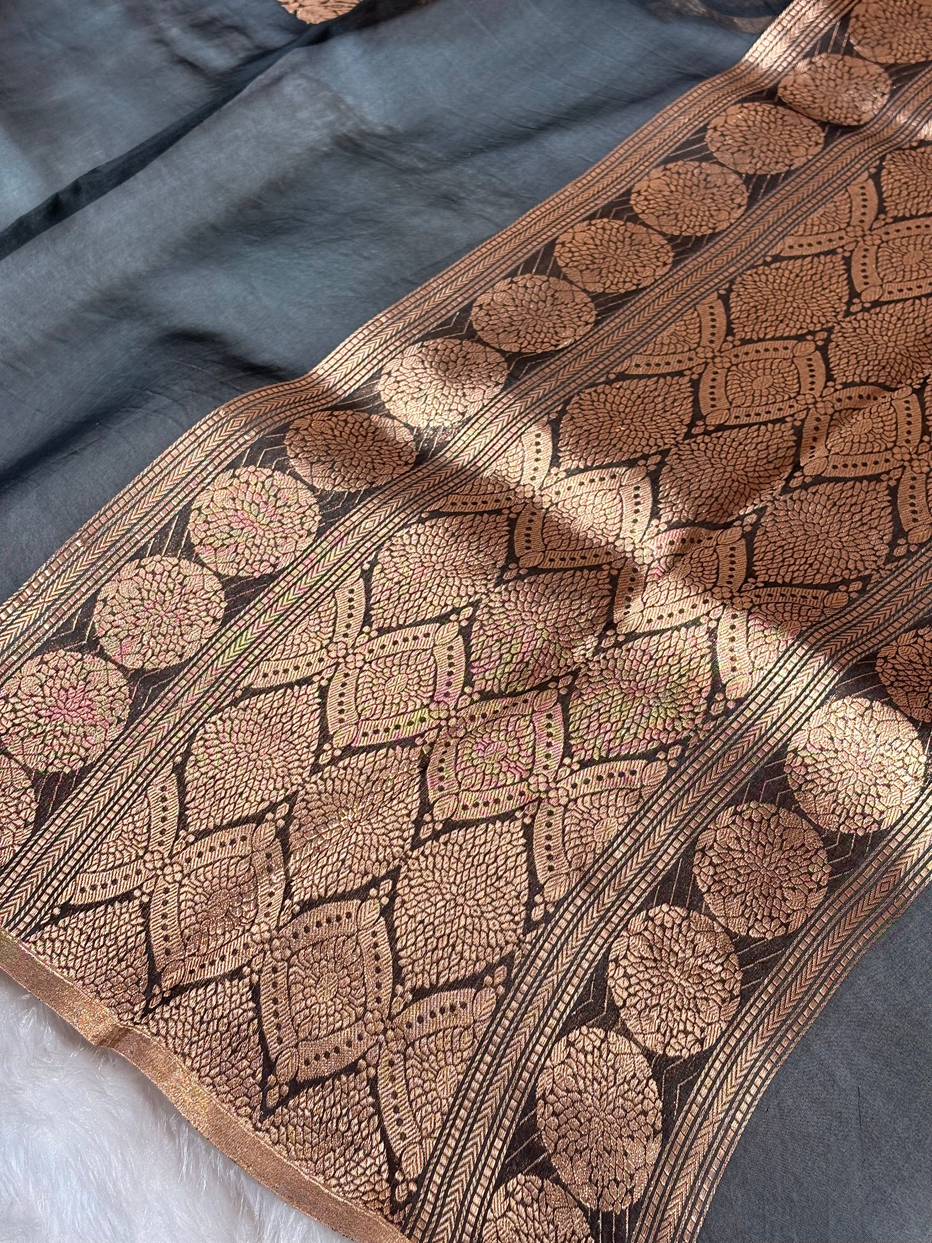 Pure Kora Organza Handloom Banarasi Saree