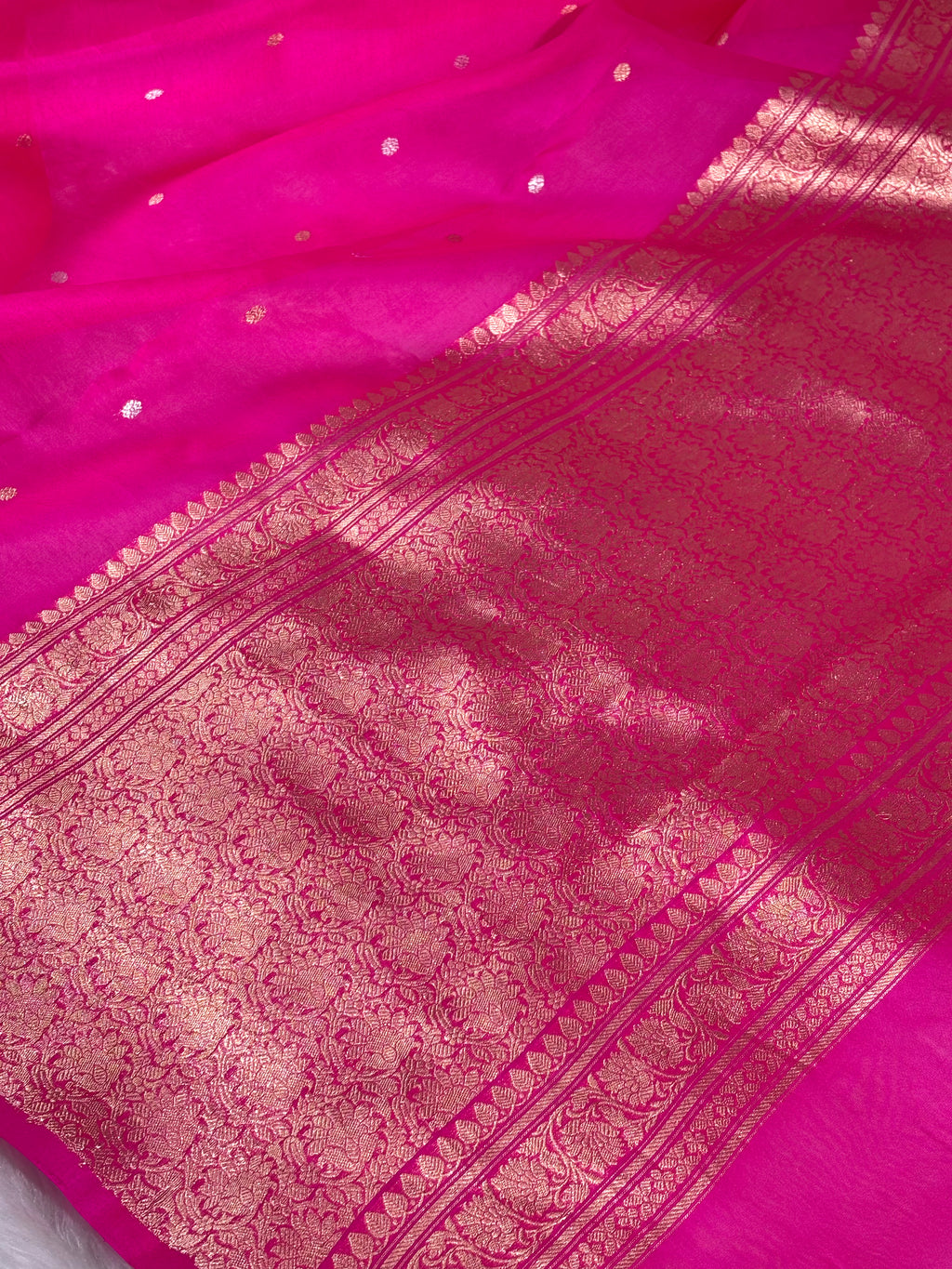Pure Kora Organza Alfi Handloom Banarasi saree