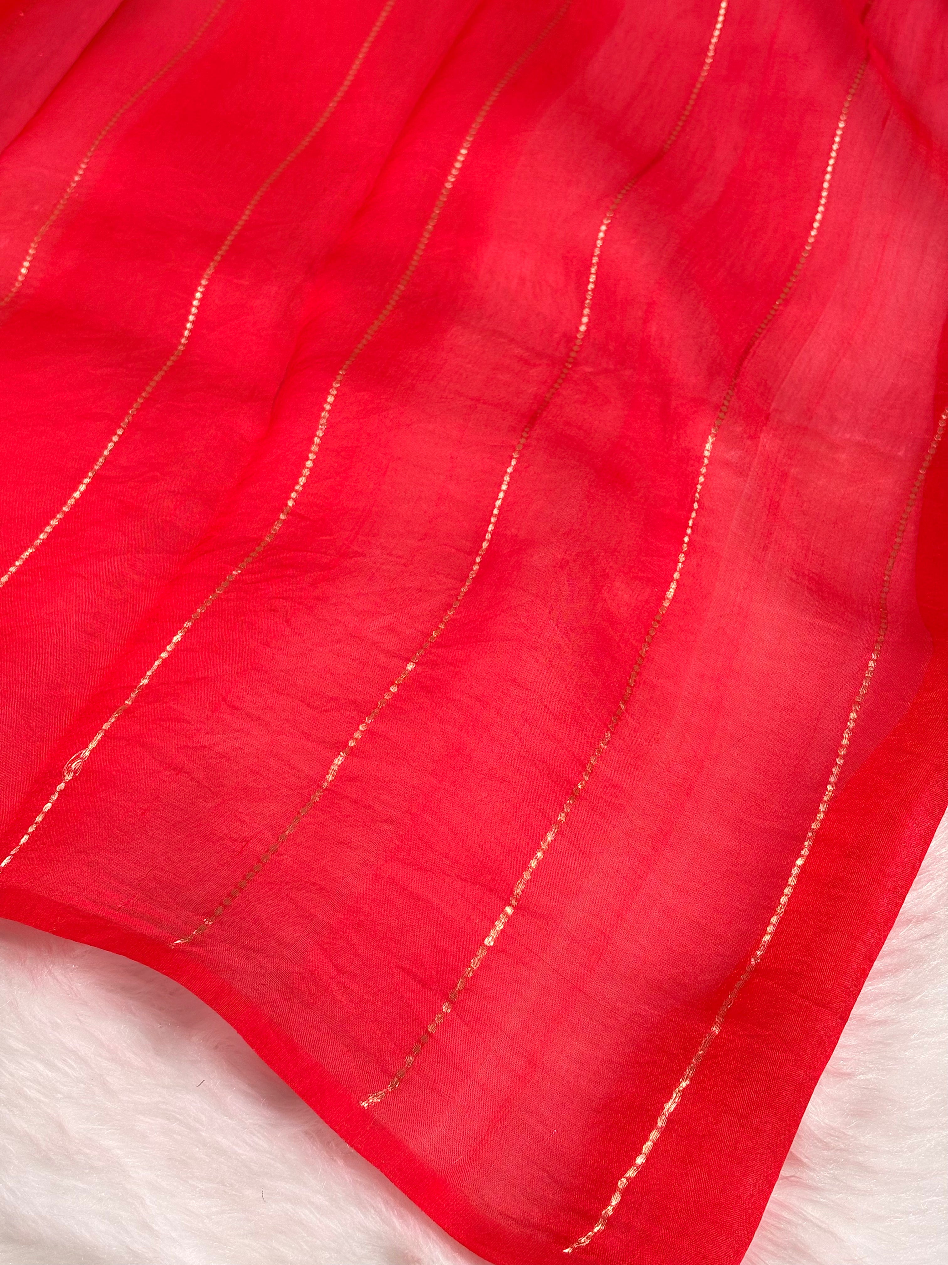 Pure Kora Organza Alfi Handloom Banarasi Saree