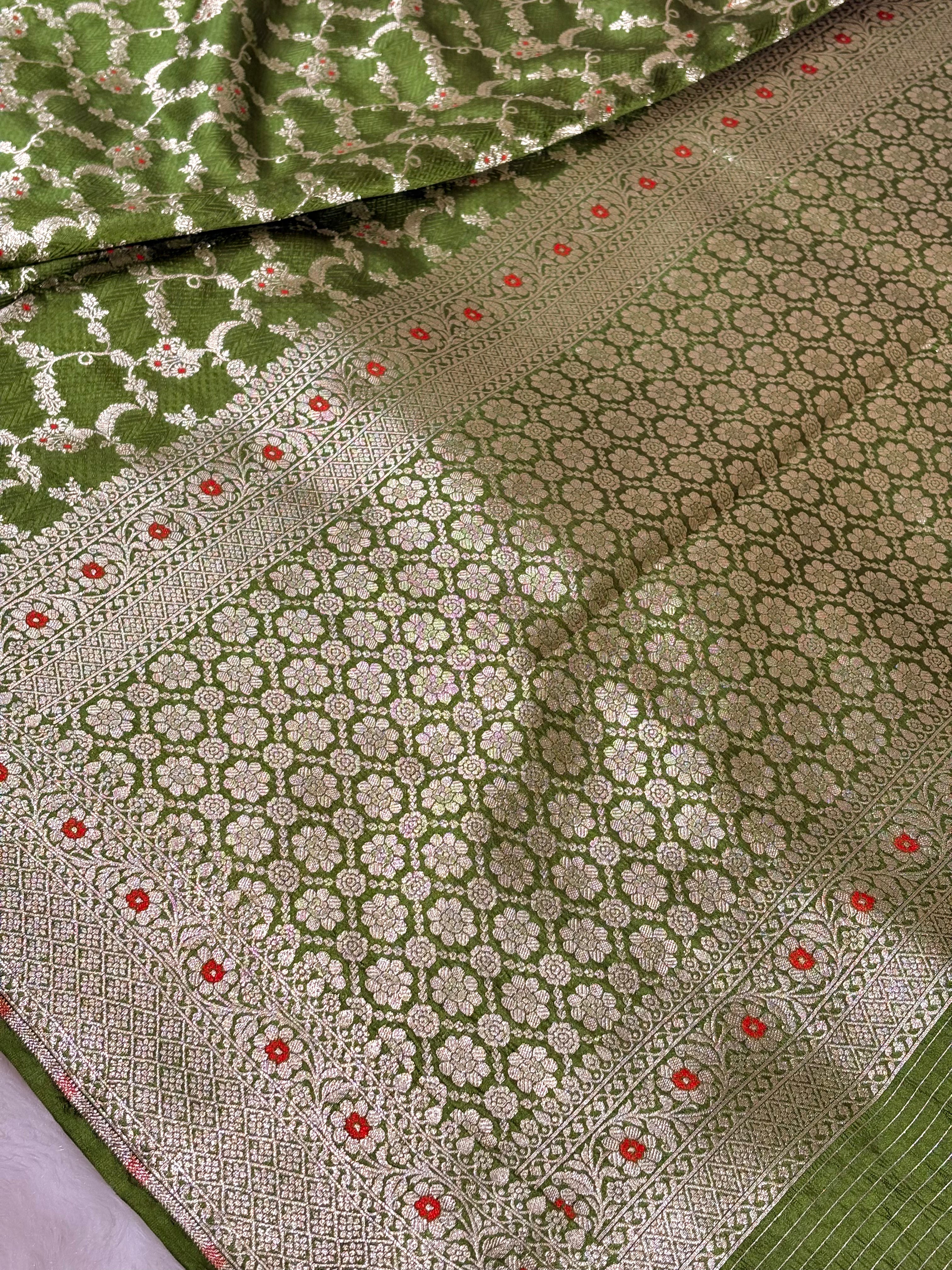 Pure Katan Silk Alfi Banarasi Saree