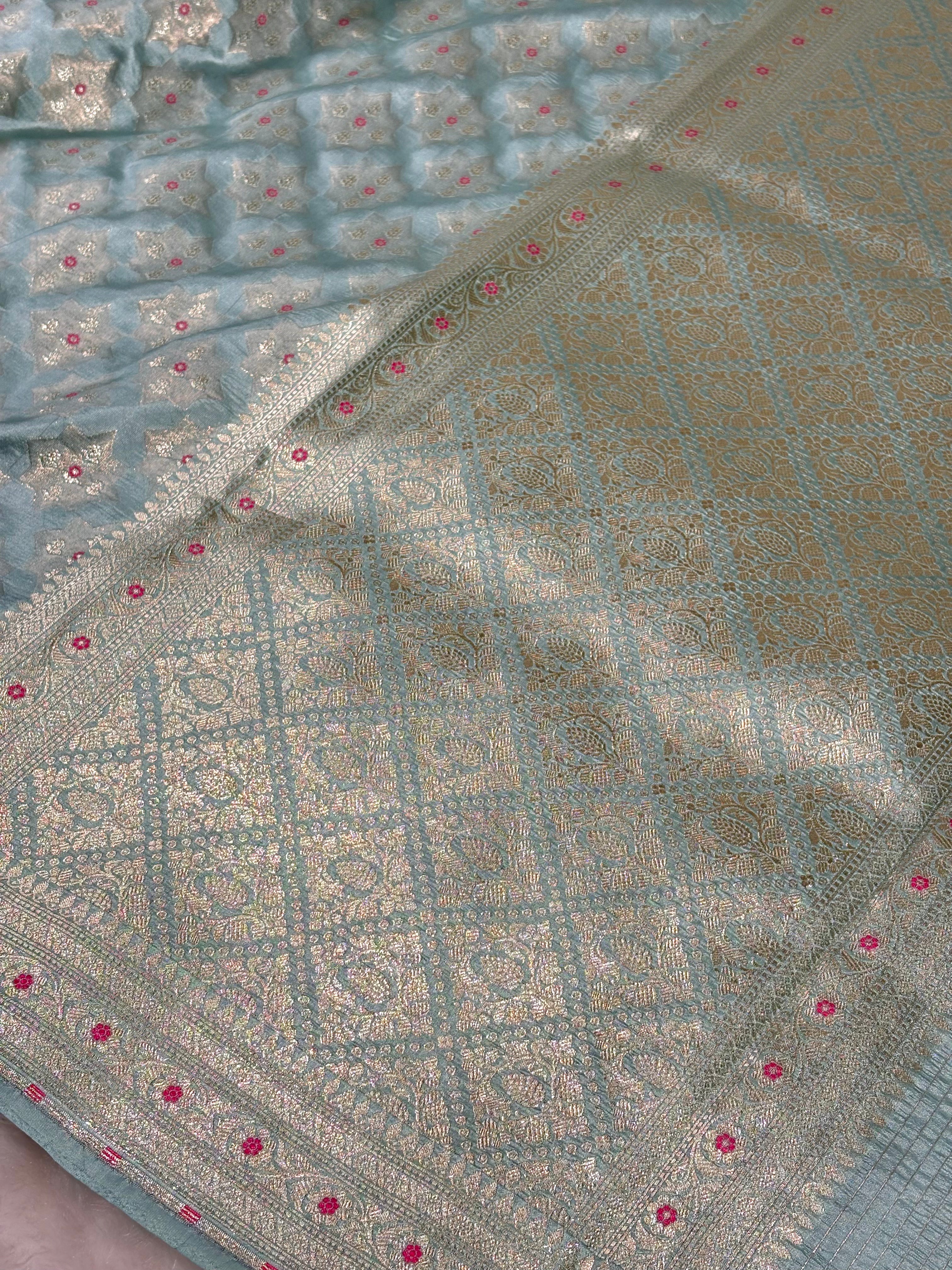 Pure Katan Silk Alfi Banarasi Saree