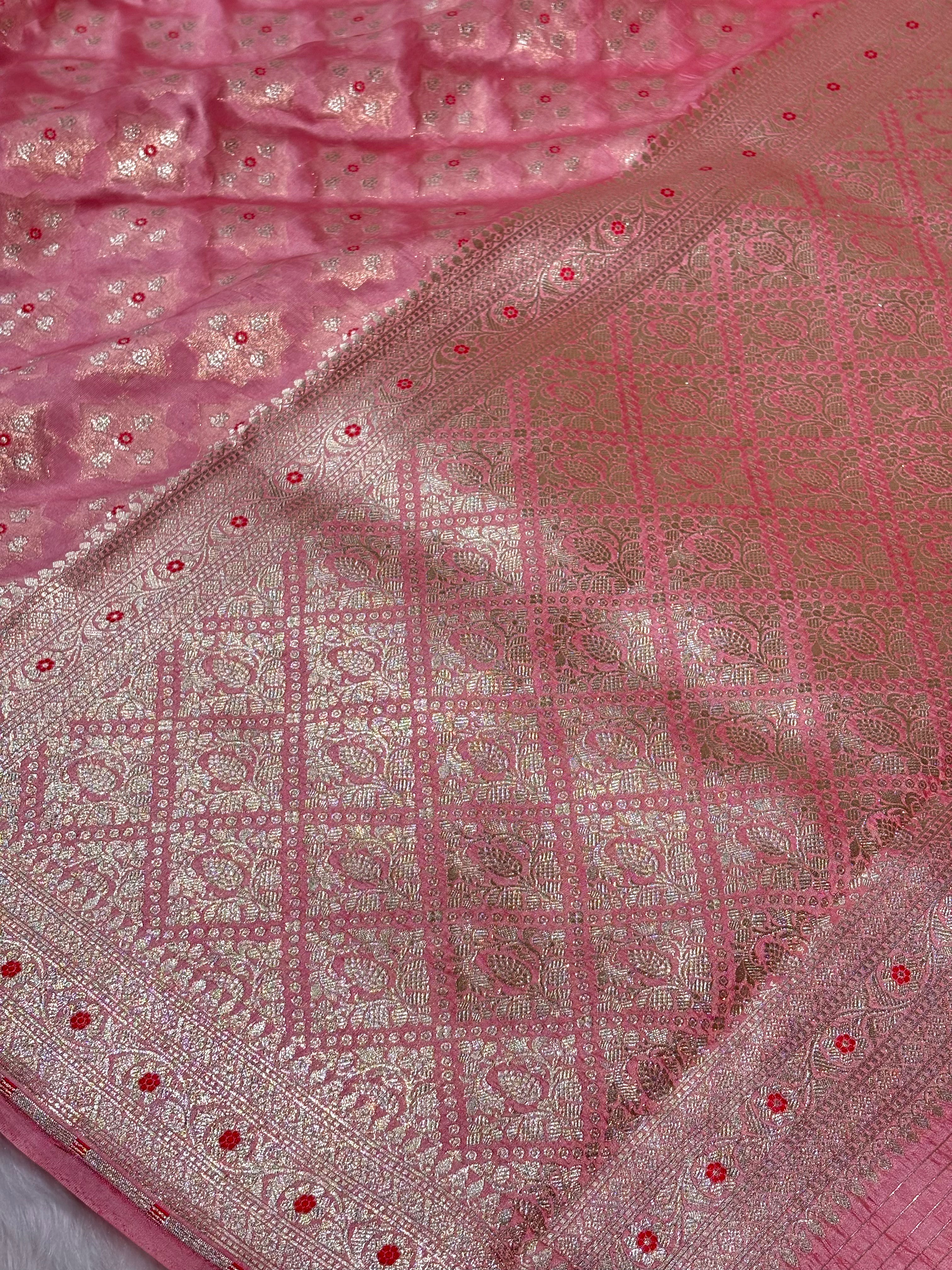 Pure Katan Silk Alfi Banarasi Saree