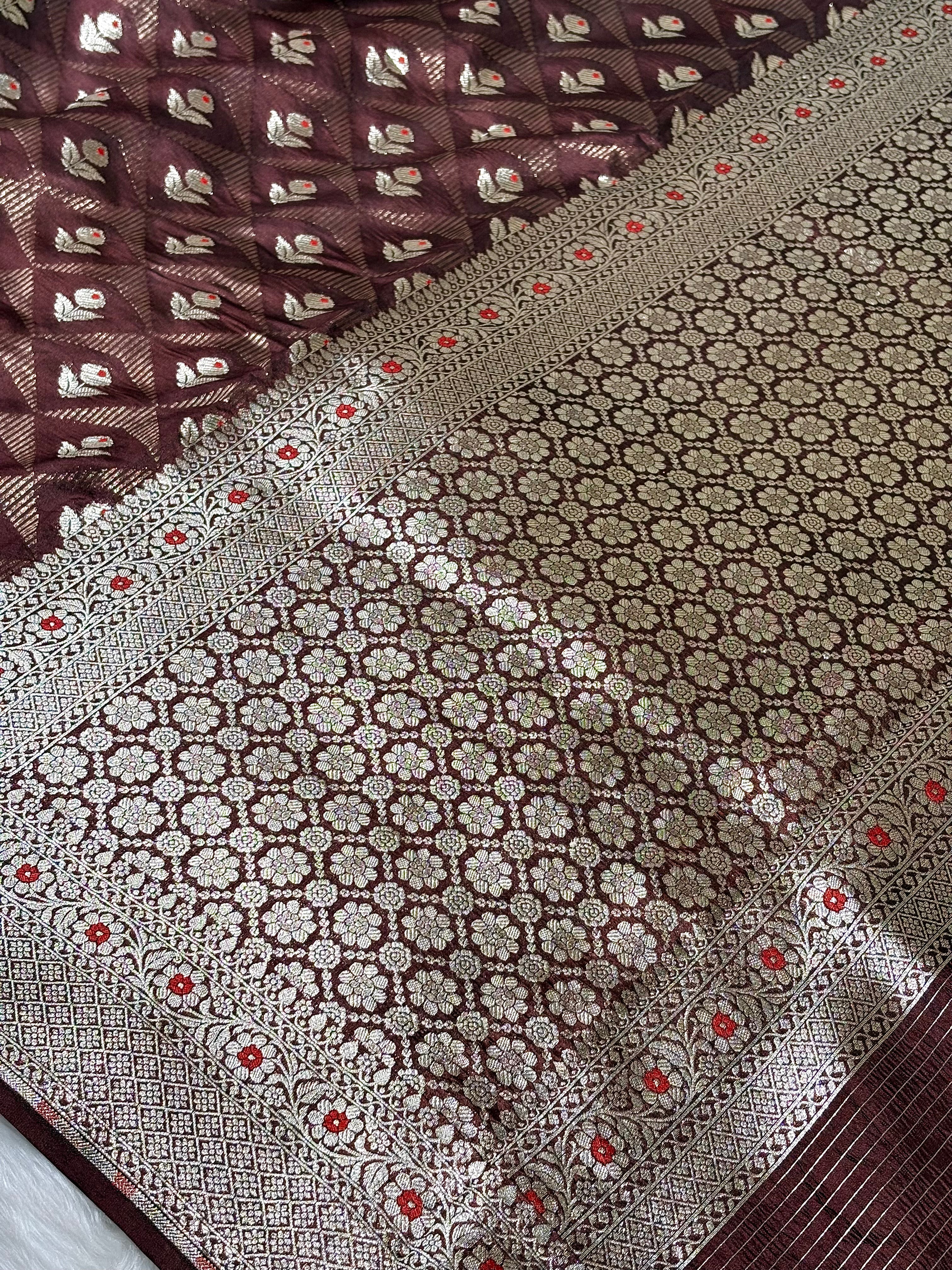 Pure Katan Silk Alfi Banarasi Saree
