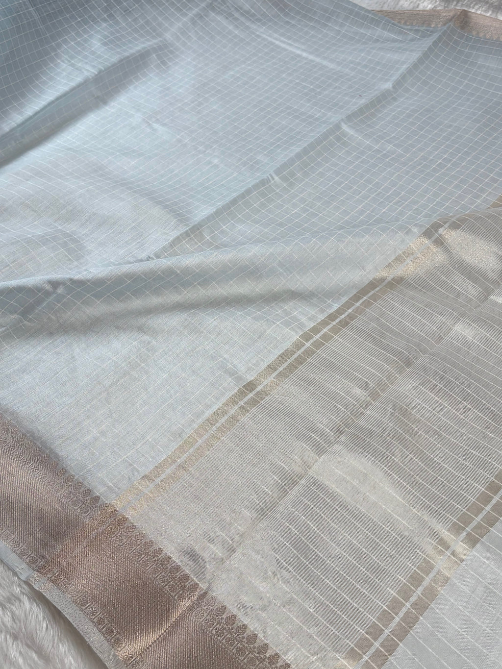 Cotton Checks Banarasi Saree