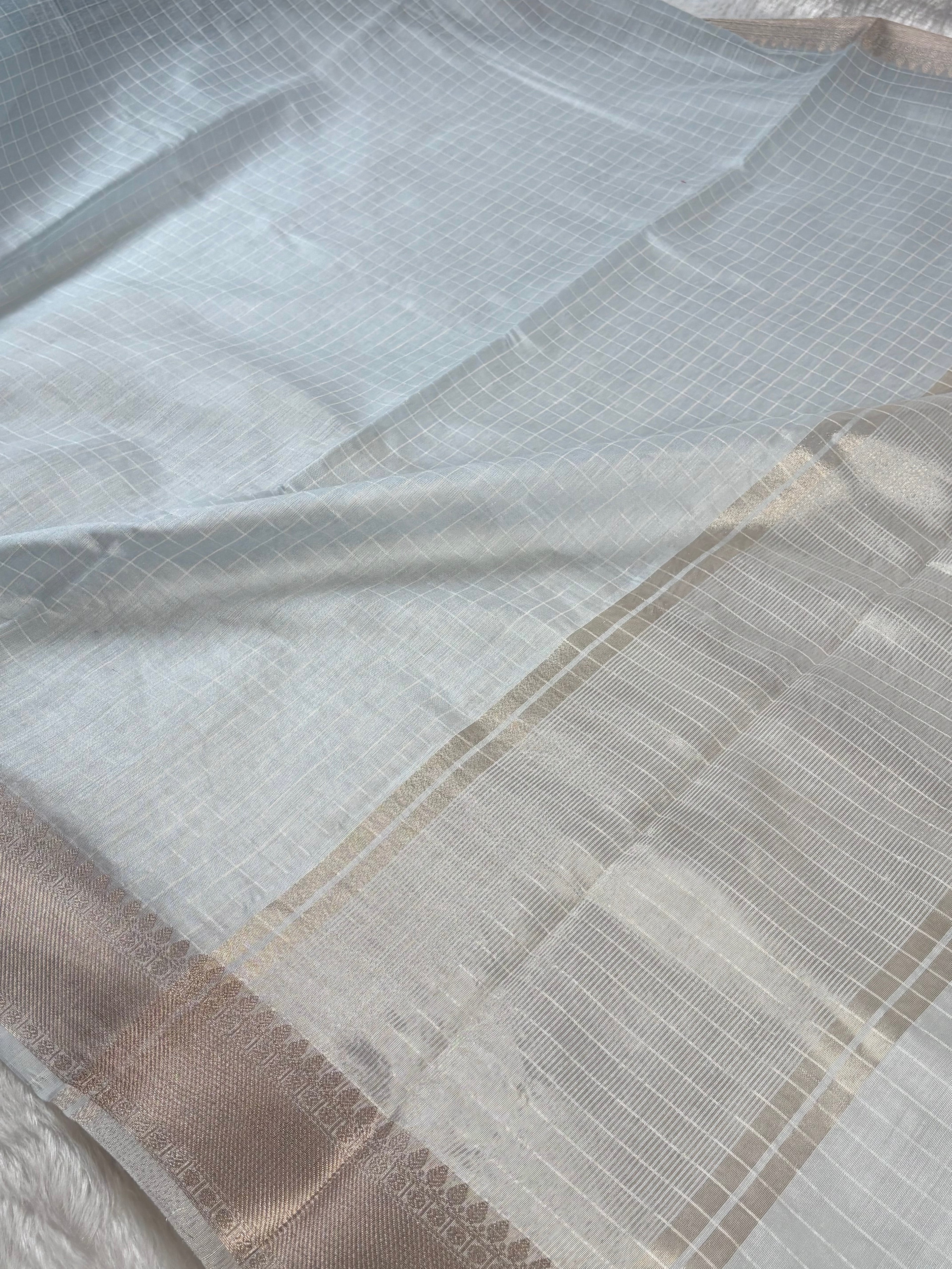Cotton Checks Banarasi Saree