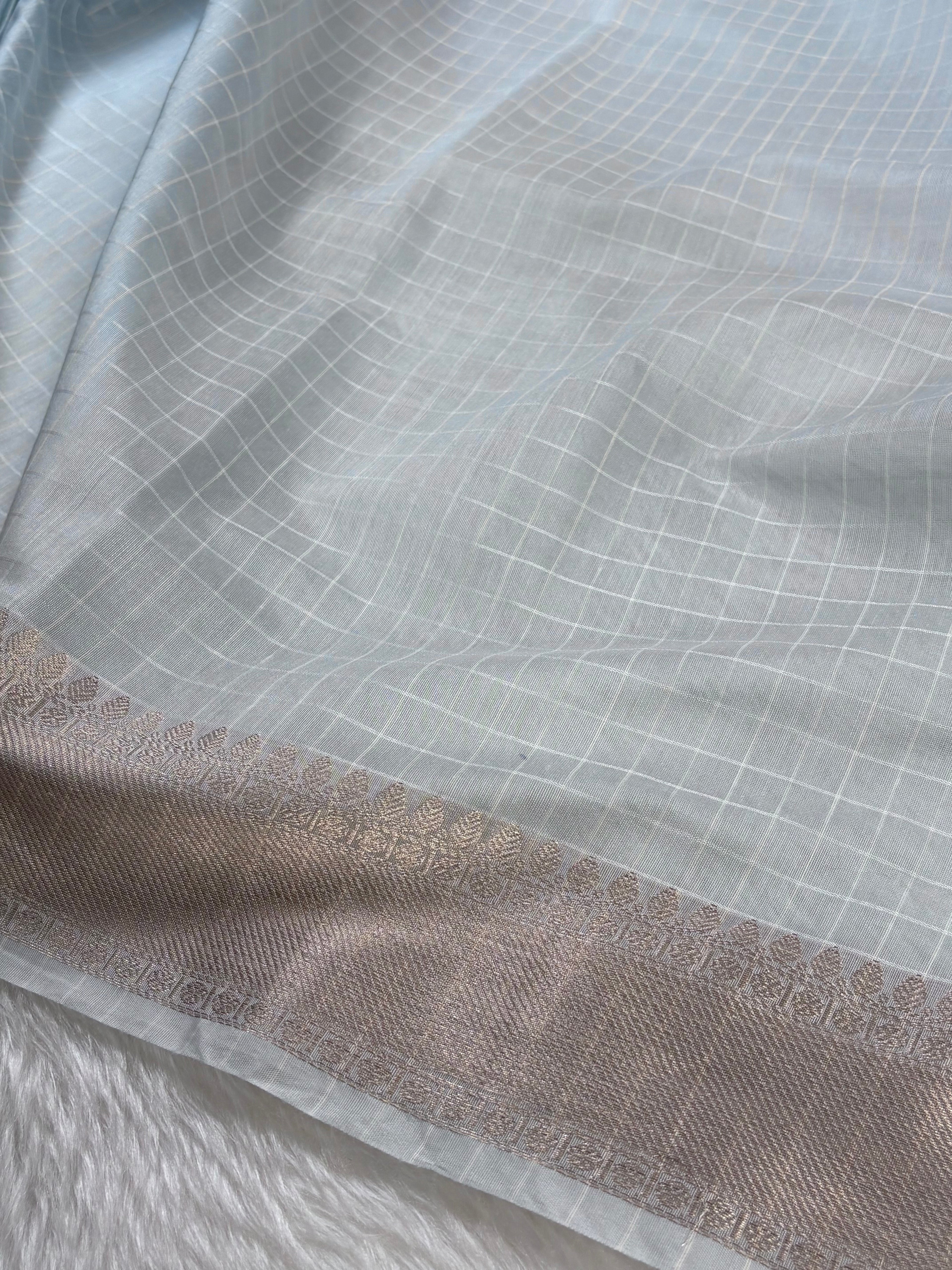 Cotton Checks Banarasi Saree