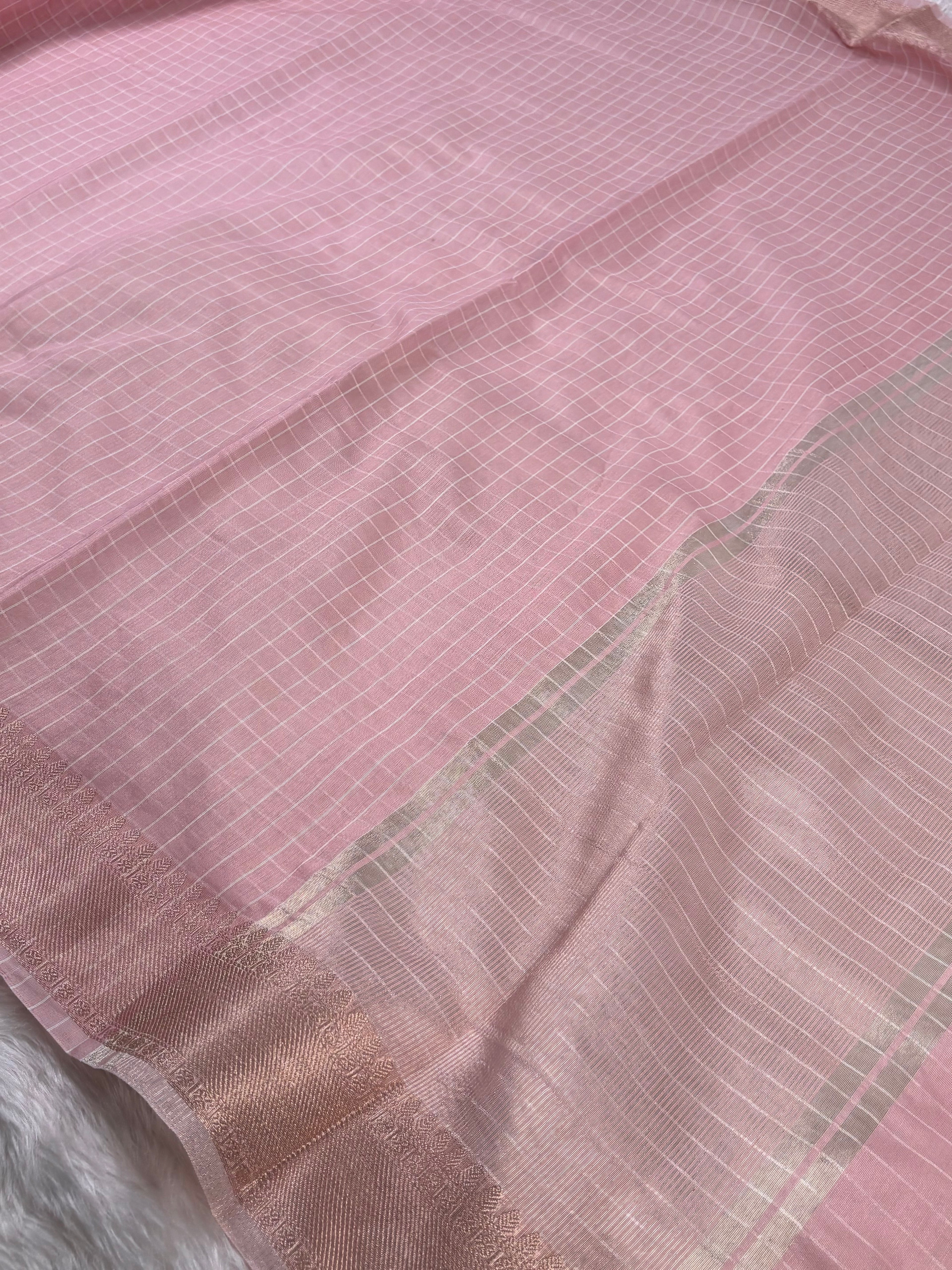 Cotton Checks Banarasi Saree