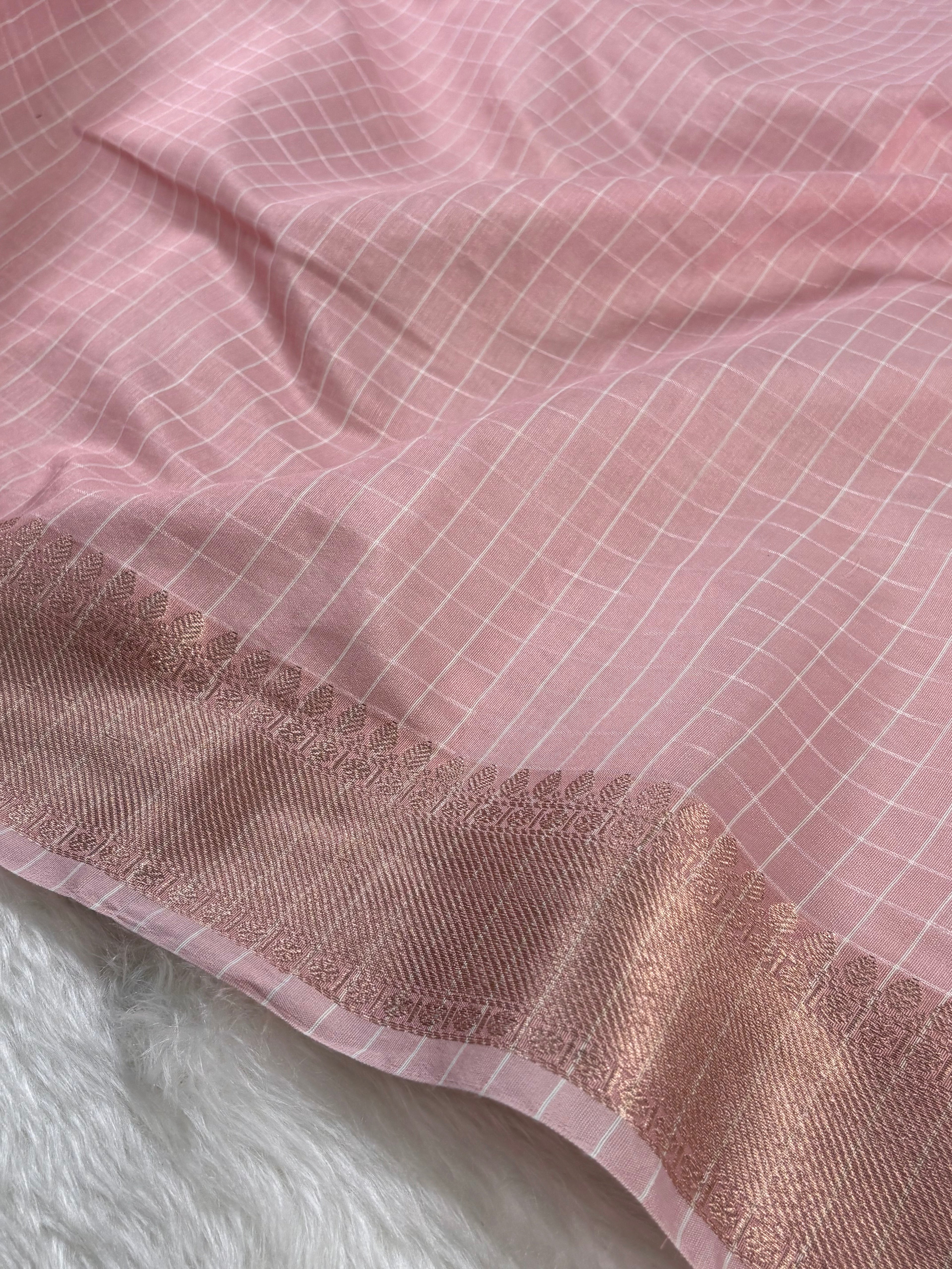 Cotton Checks Banarasi Saree