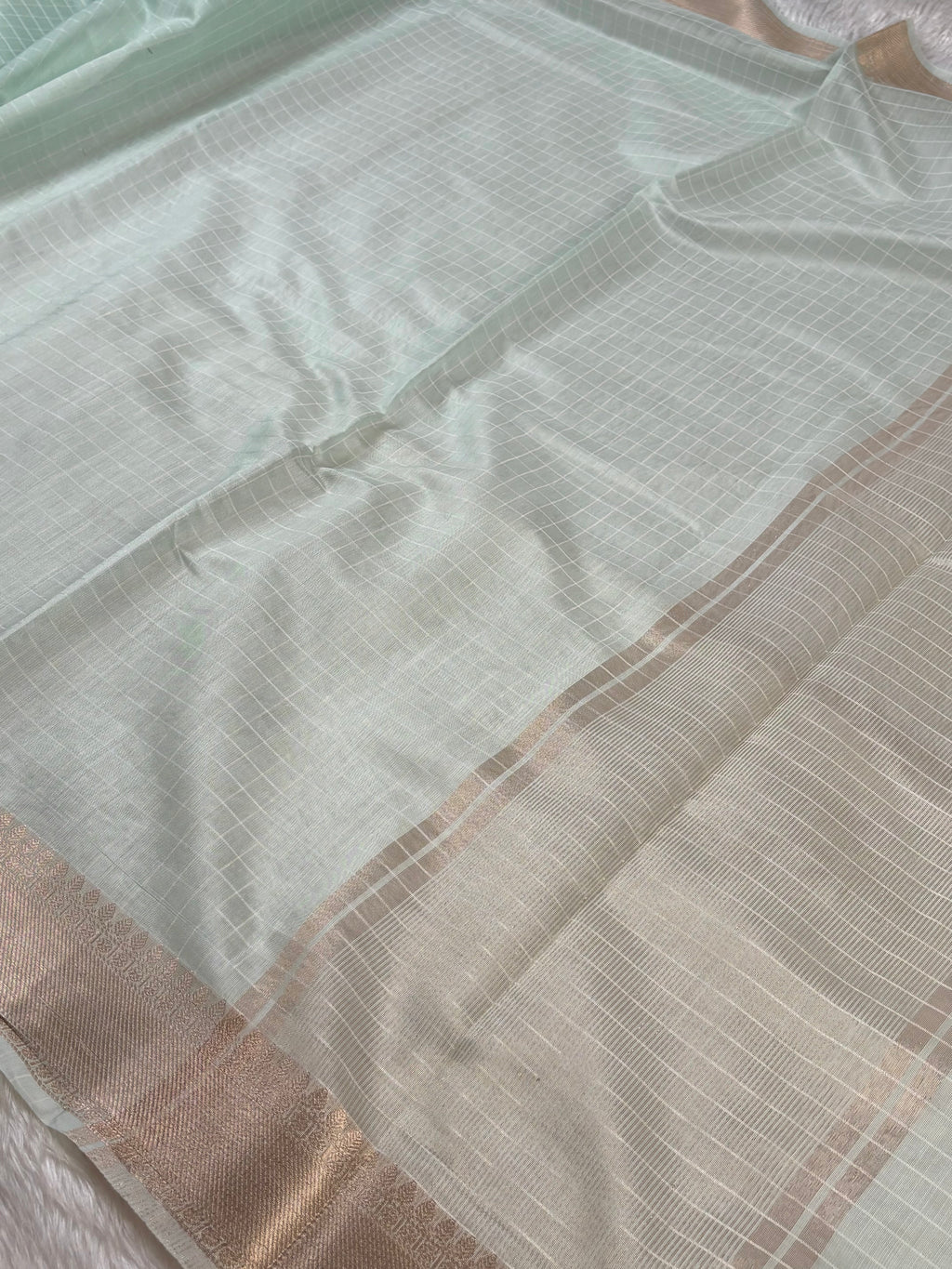 Cotton Checks Banarasi Saree