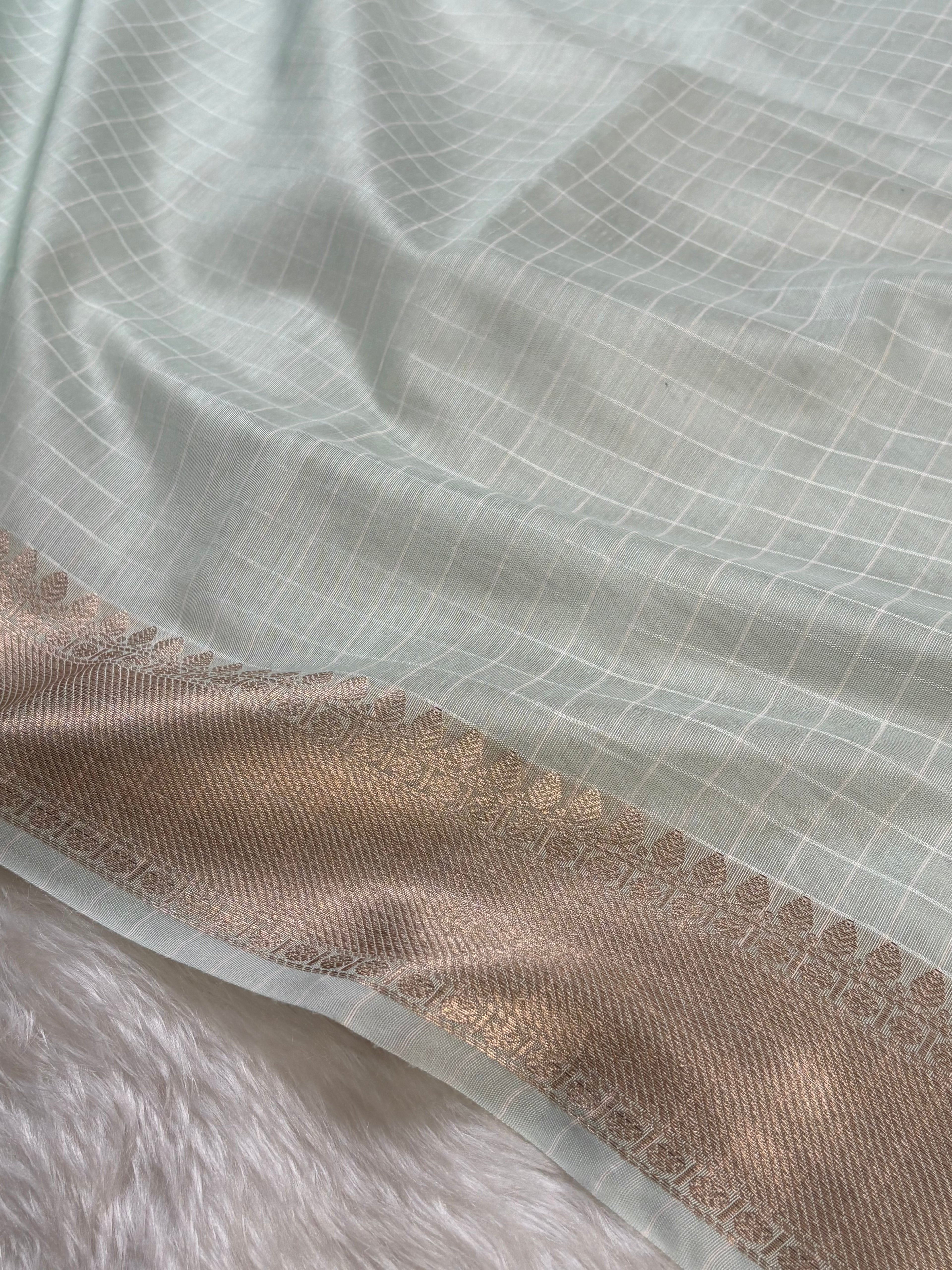 Cotton Checks Banarasi Saree
