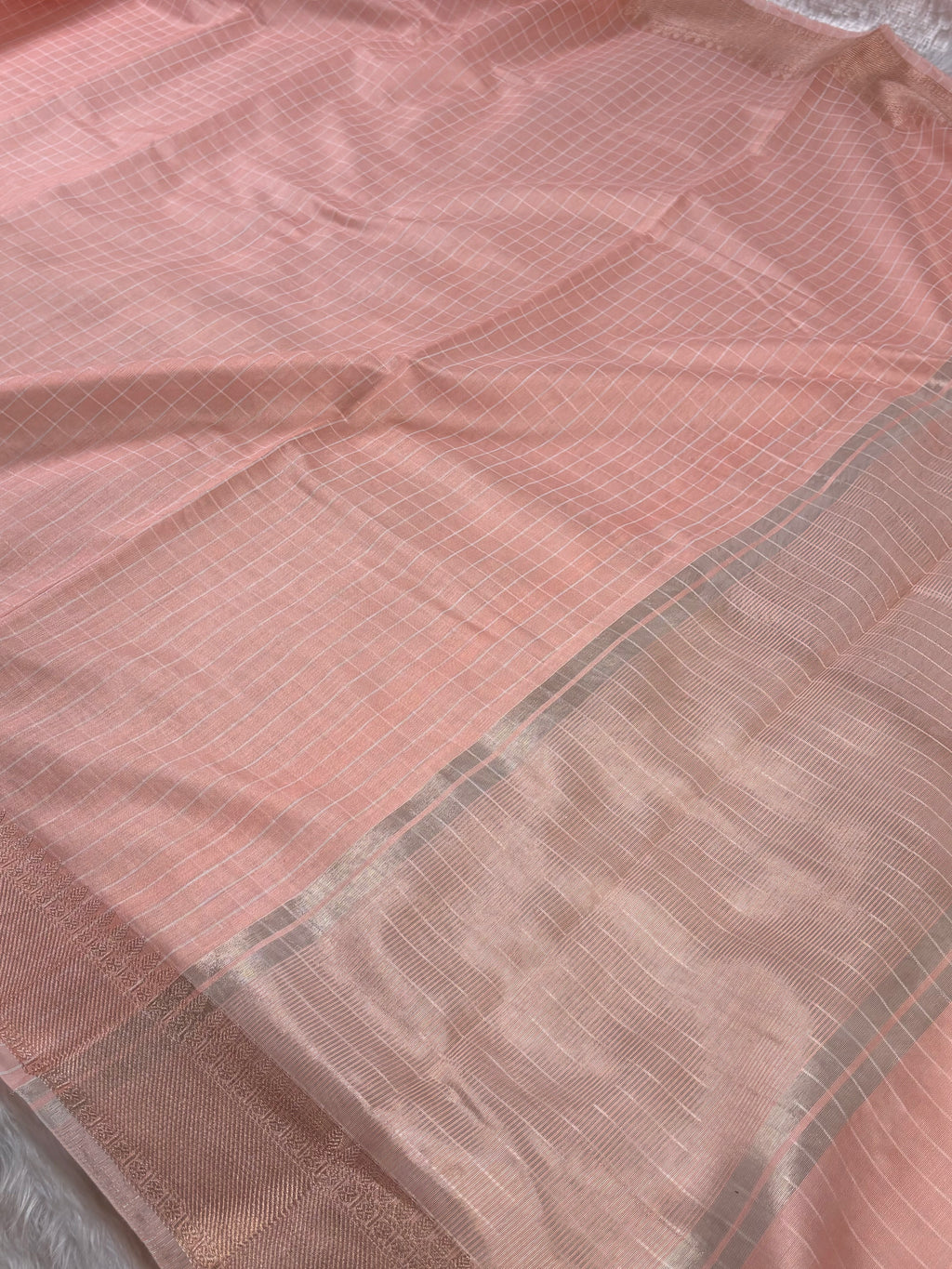 Cotton Checks Banarasi Saree