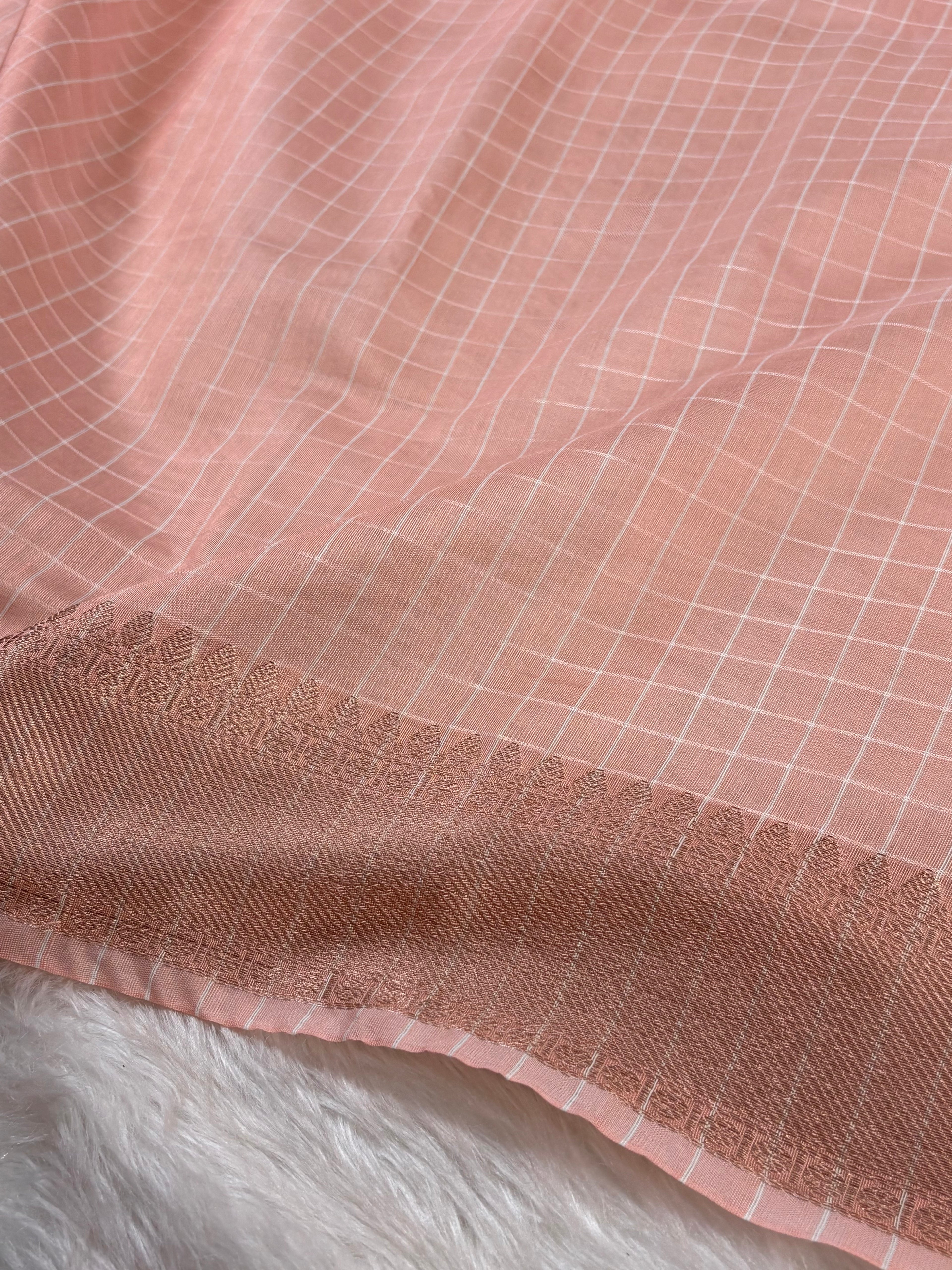 Cotton Checks Banarasi Saree