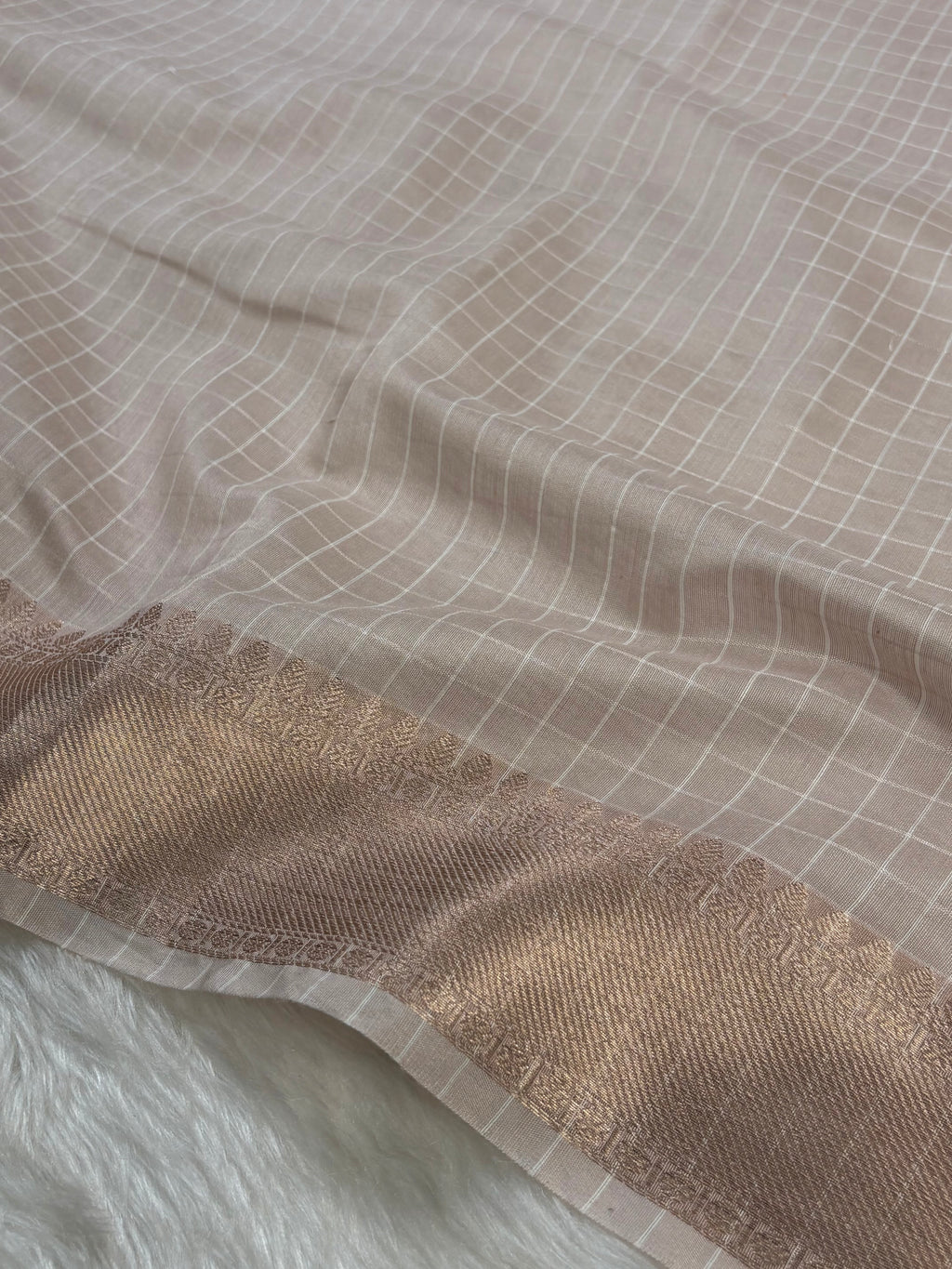 Cotton Checks Banarasi Saree