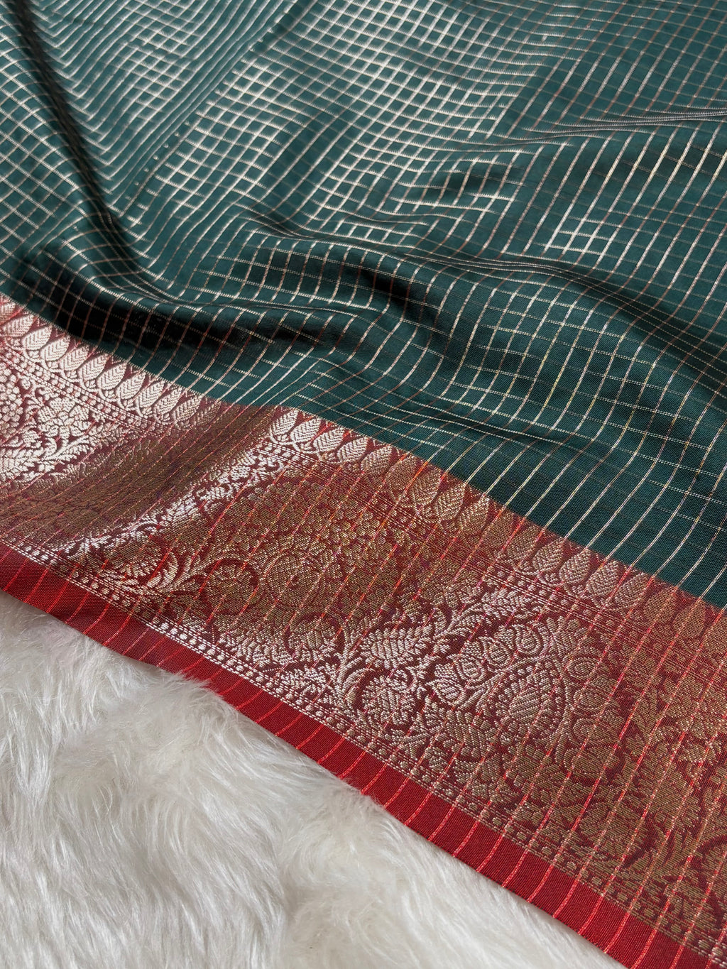 Katan Checks Banarasi Saree