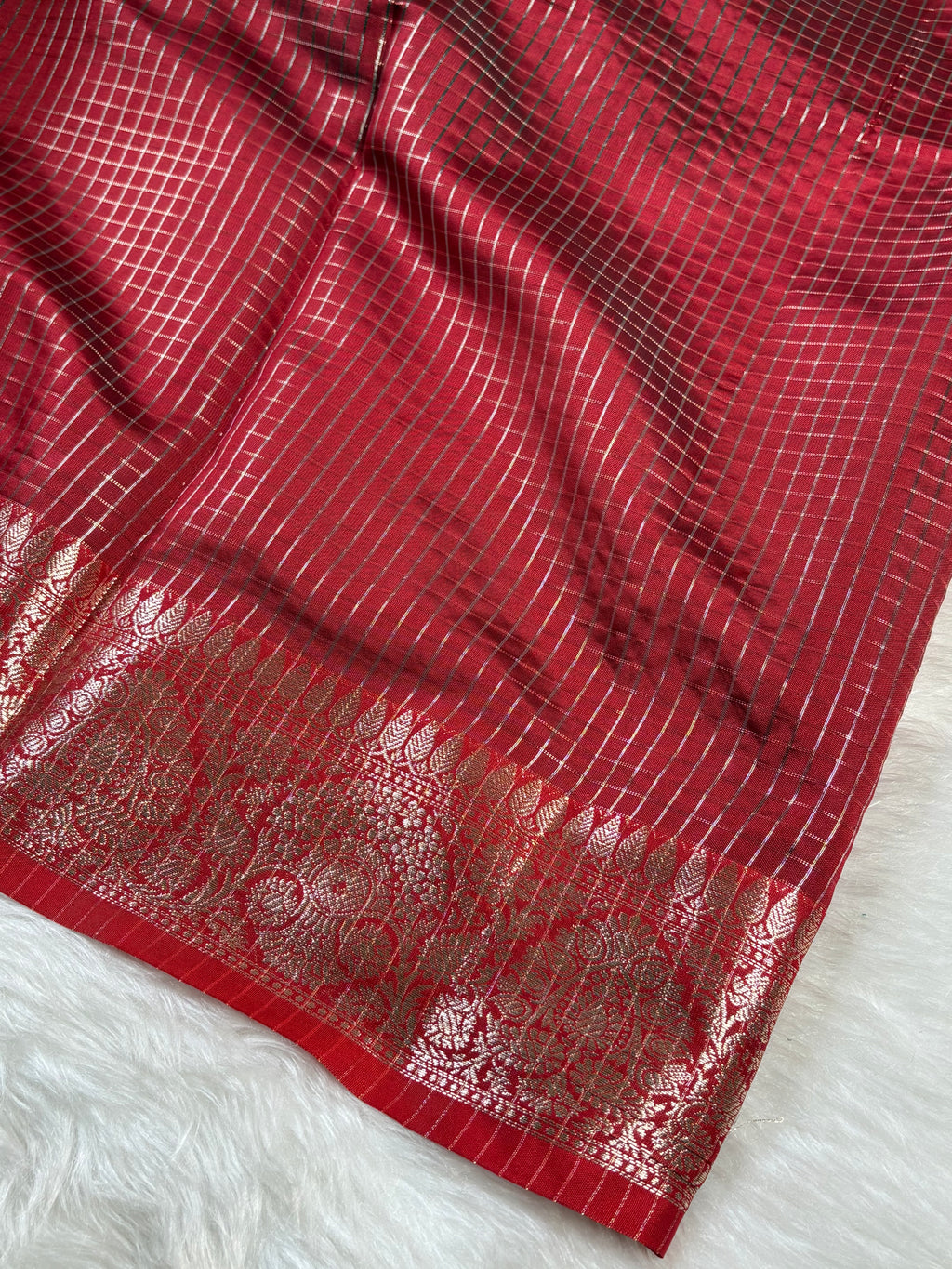 Katan Checks Banarasi Saree