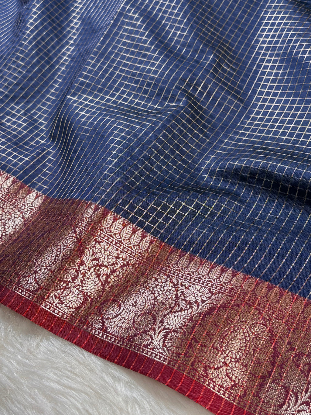 Katan Checks Banarasi Saree