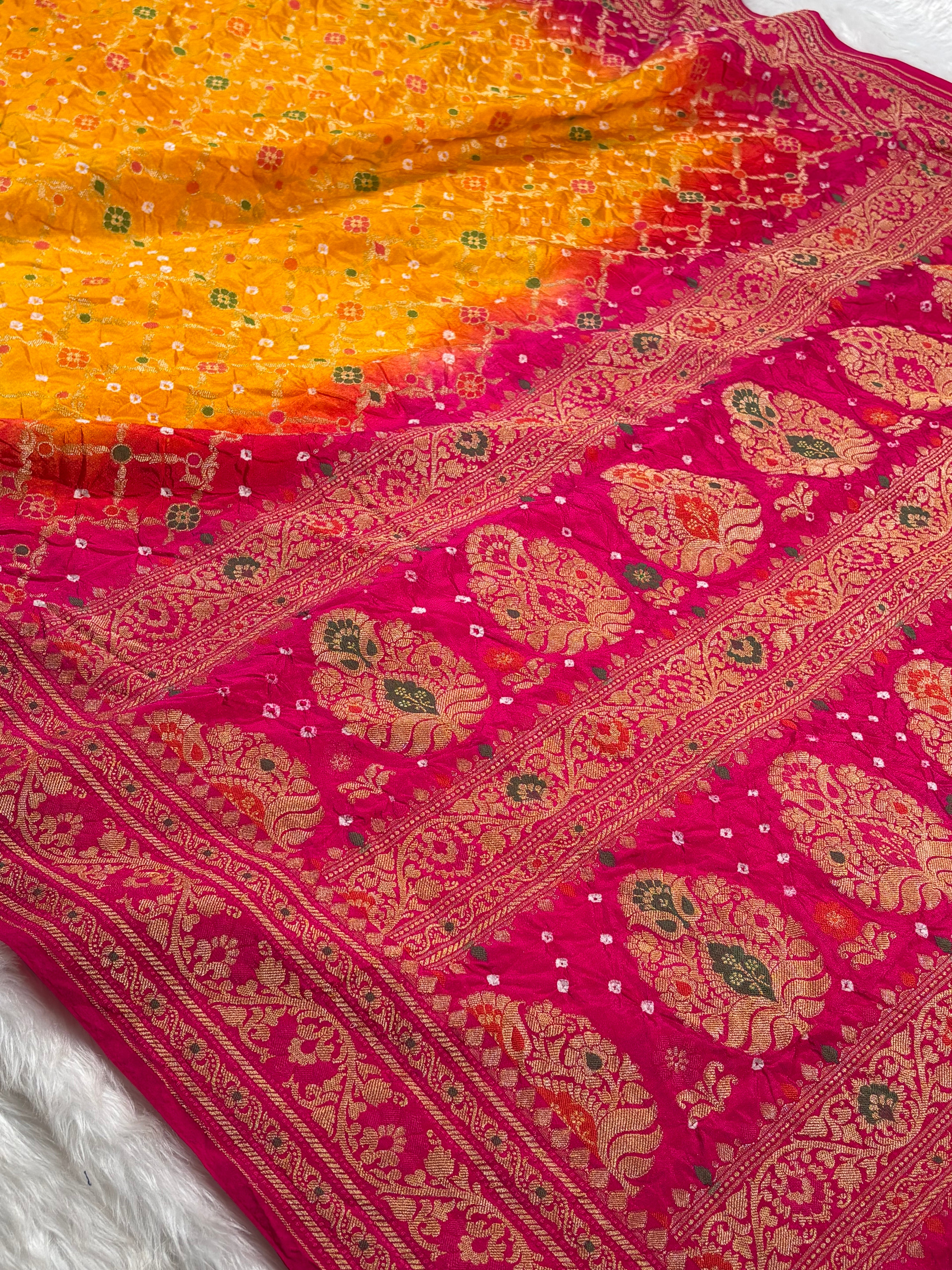 Banarasi Georgette Bandhani Saree