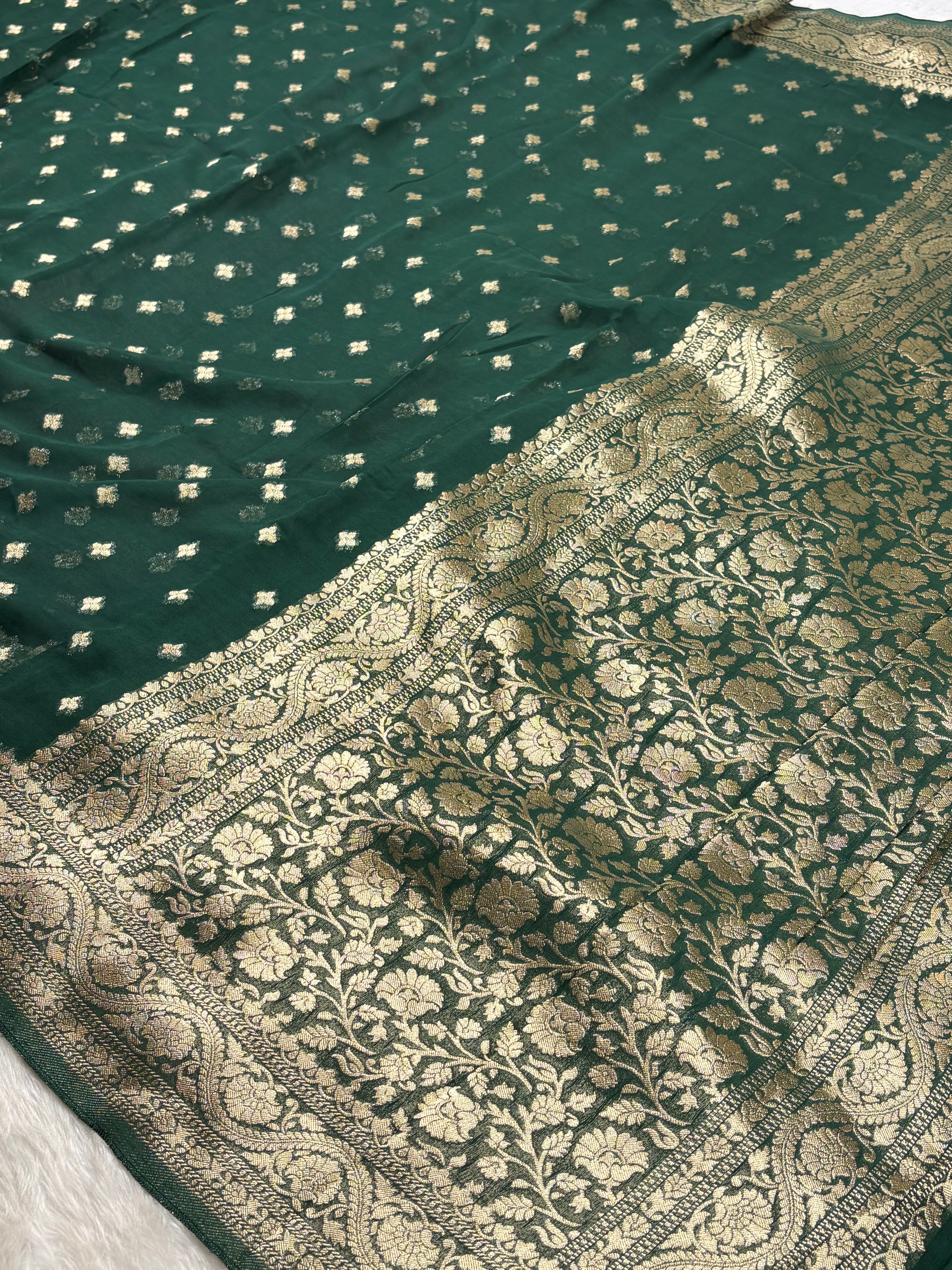 Khaddi Georgette Silk Banarasi Saree