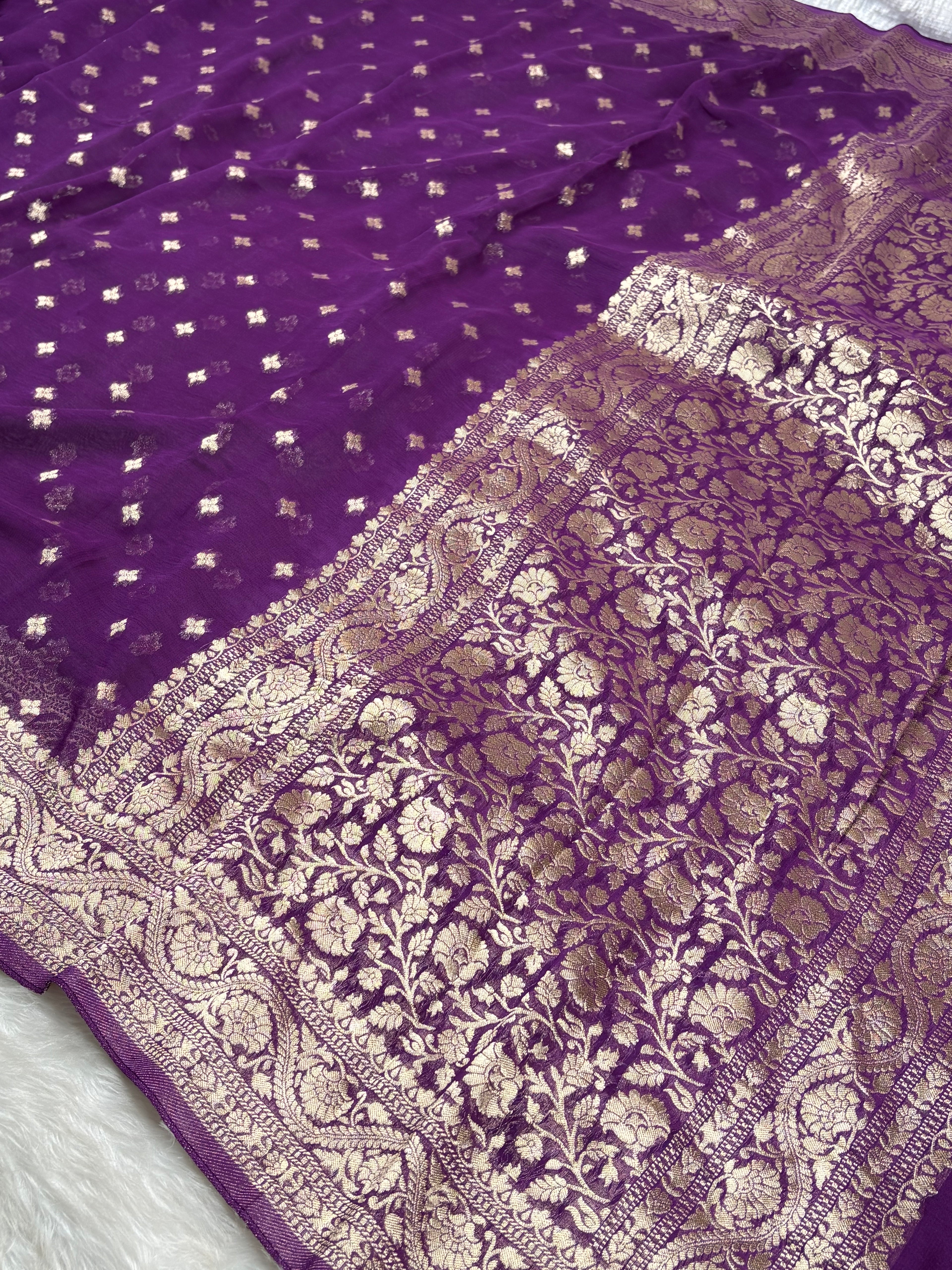 Khaddi Georgette Silk Banarasi Saree